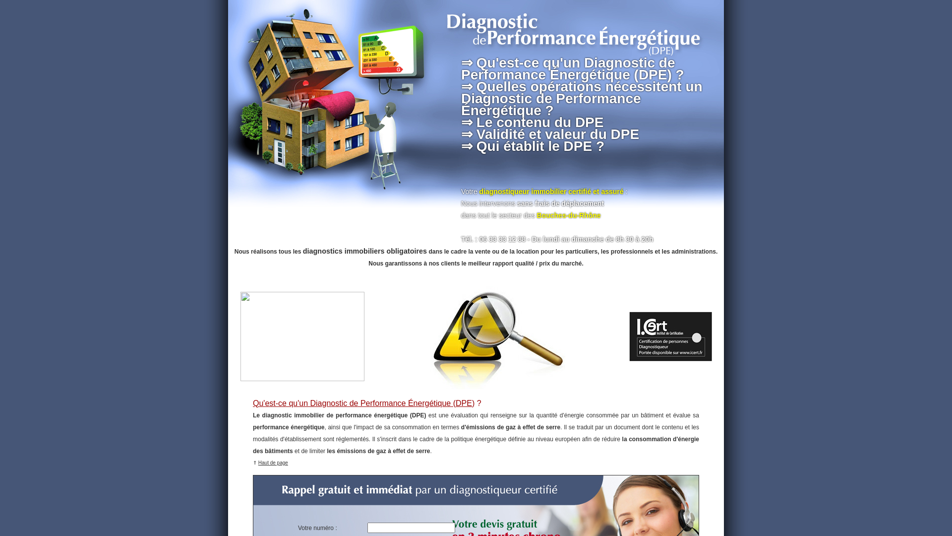Capture d'écran de Diagnostic immobilier 13 bouches du Rhone