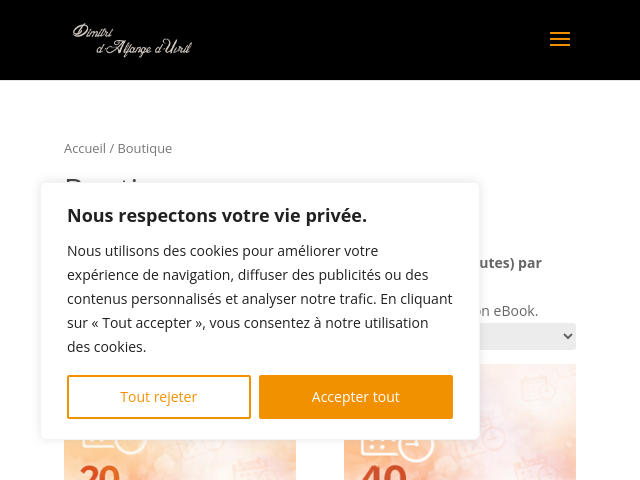Capture d'écran de Boutique | Consultations privées par téléphone ou visio – Oracle des Miroirs