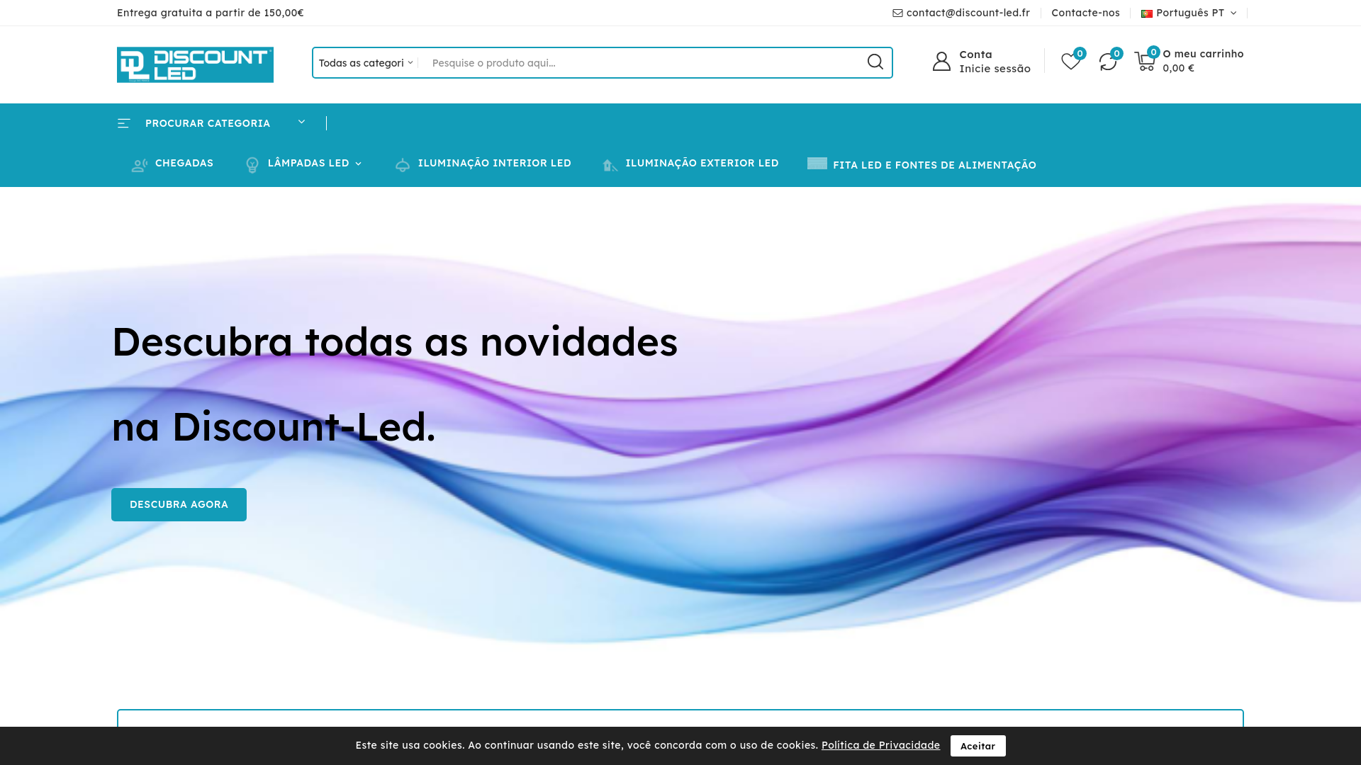 A Discount-led é uma loja online especializada em iluminação LED, oferecendo uma vasta gama de produtos como lâmpadas, painéis, refletores e downlights.