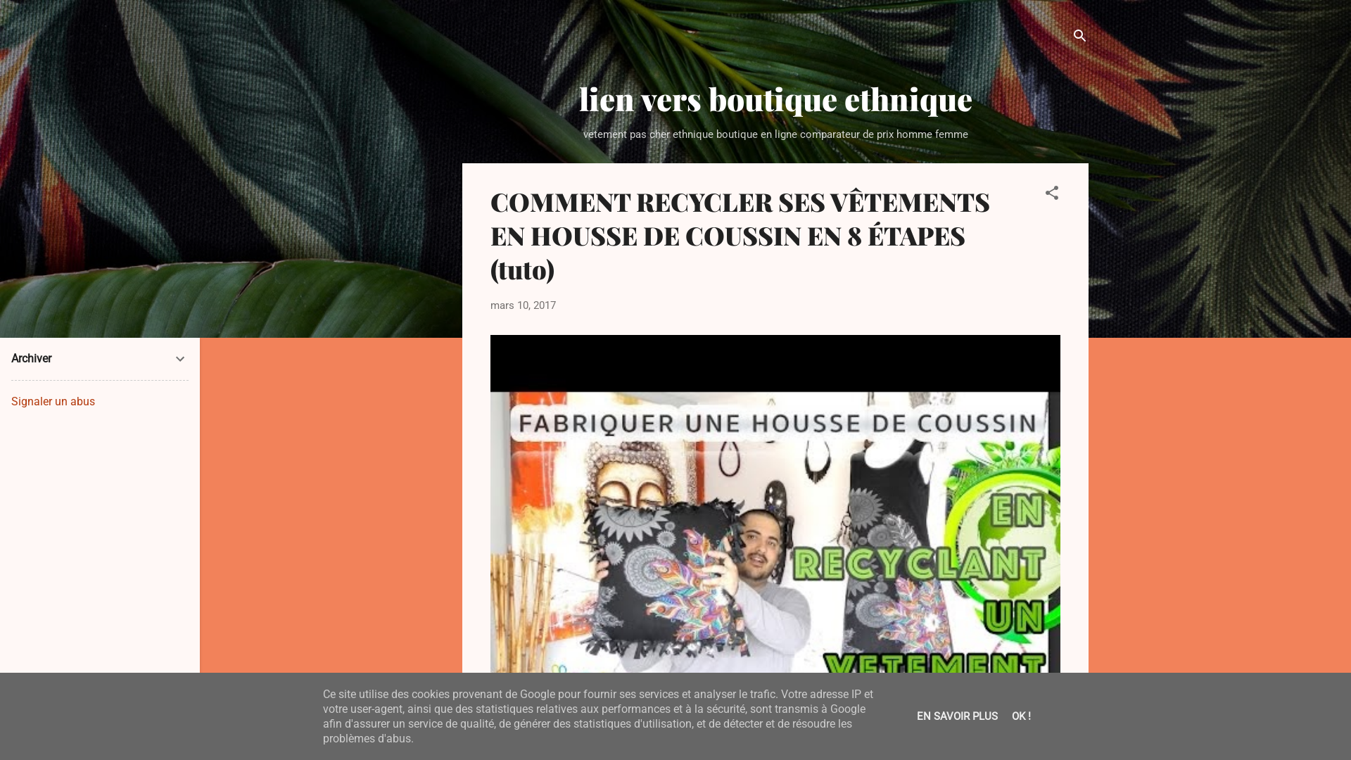 Capture d'écran de Lien vers boutique ethnique 