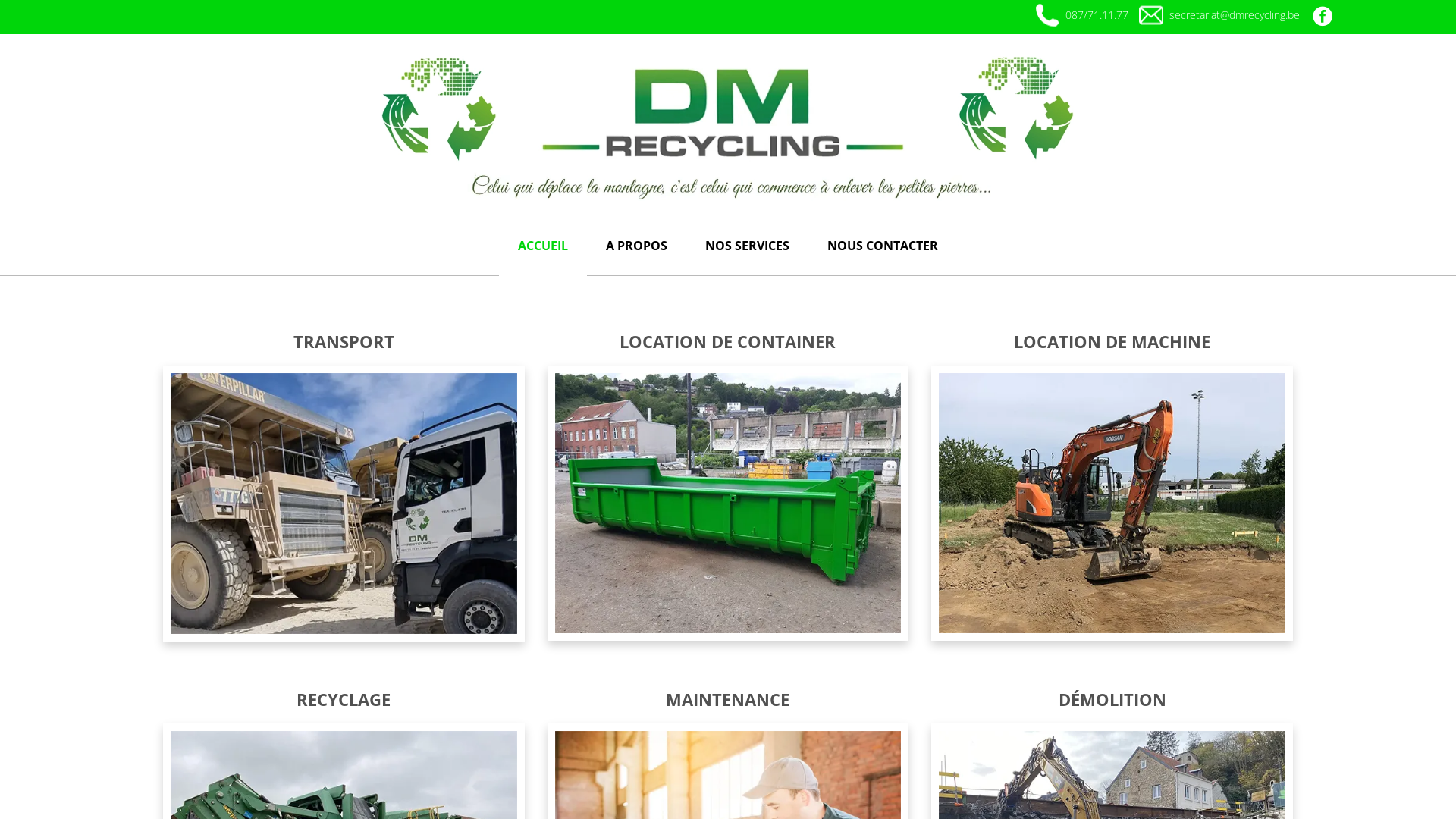 Capture d'écran de Transport de déchets, location de container, location de machines, démolition - DM Recycling