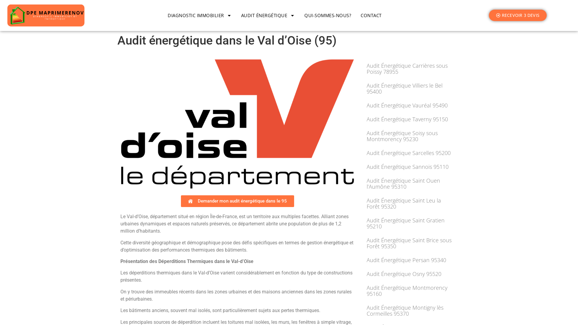 Capture d'écran de Audit énergétique dans le Val d’Oise (95)