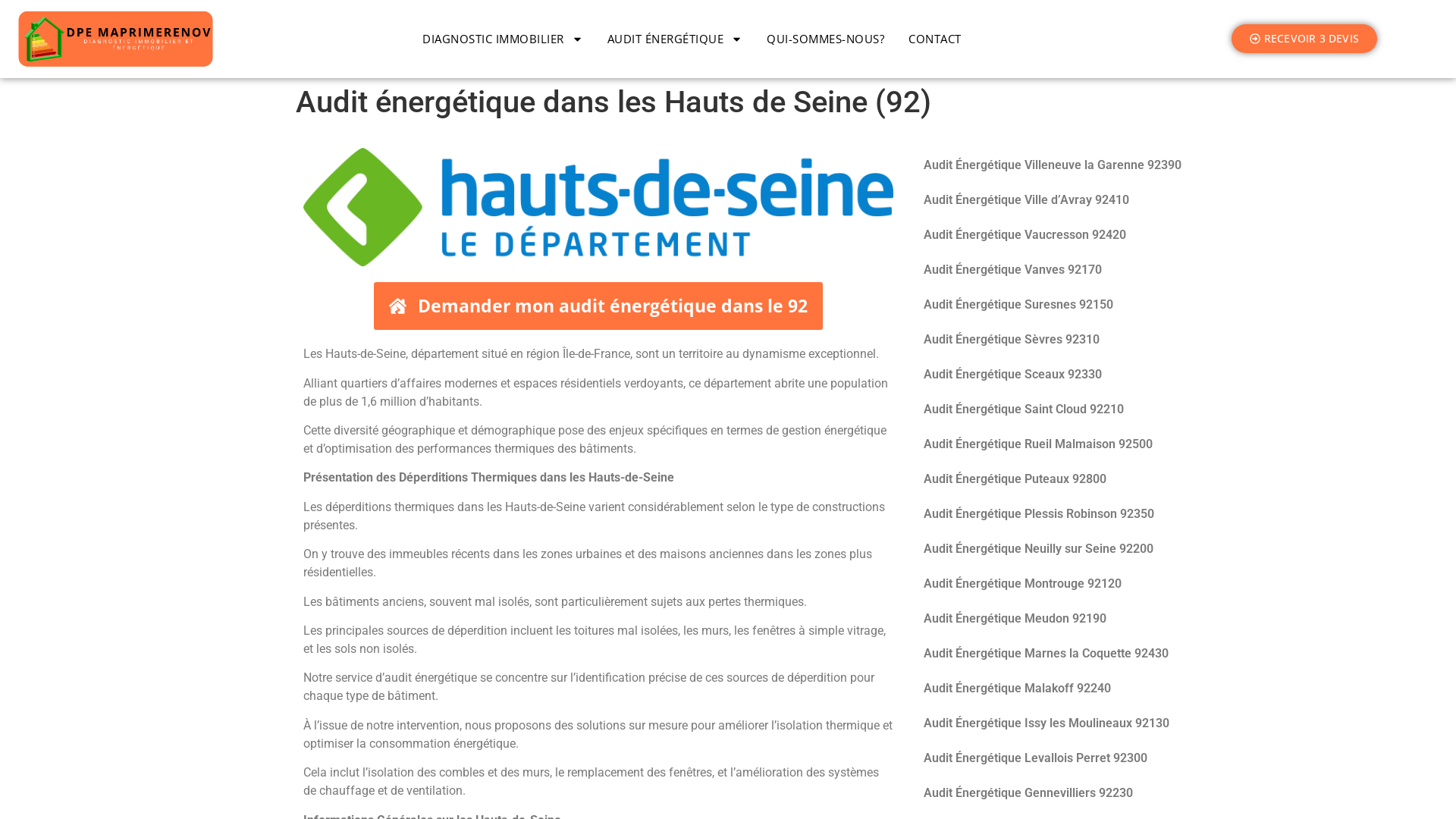 Capture d'écran de Audit énergétique dans les Hauts de Seine (92)