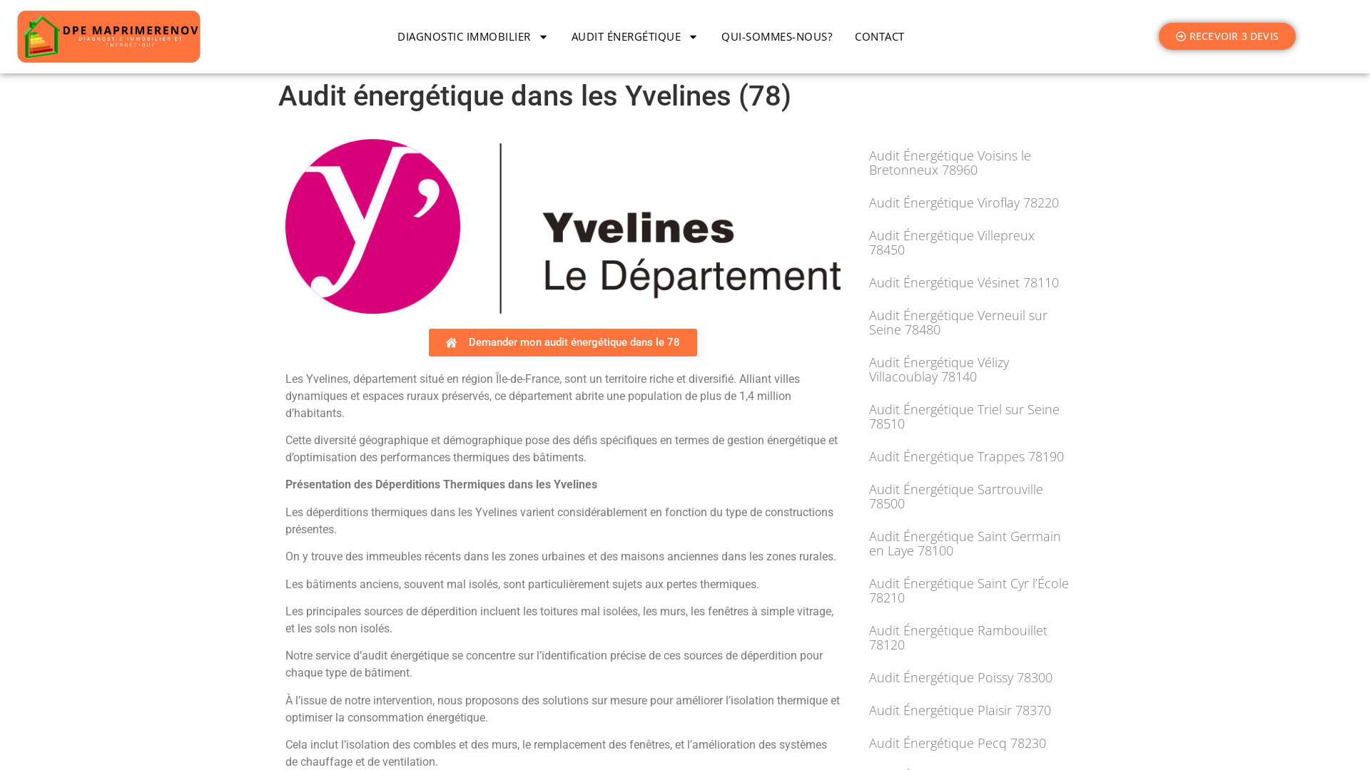 Capture d'écran de Audit énergétique dans les Yvelines (78)