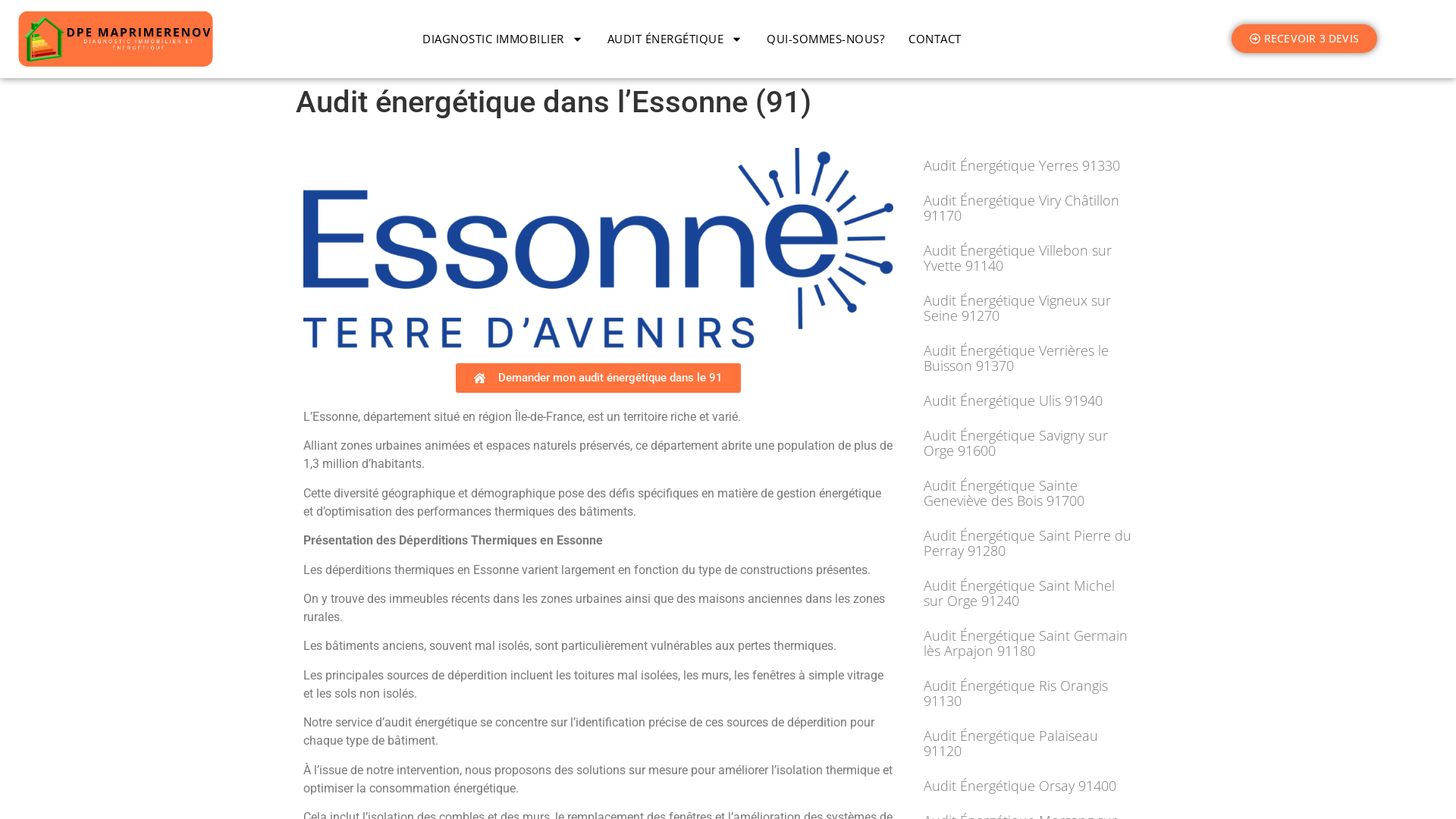 Capture d'écran de Audit énergétique dans l’Essonne (91)