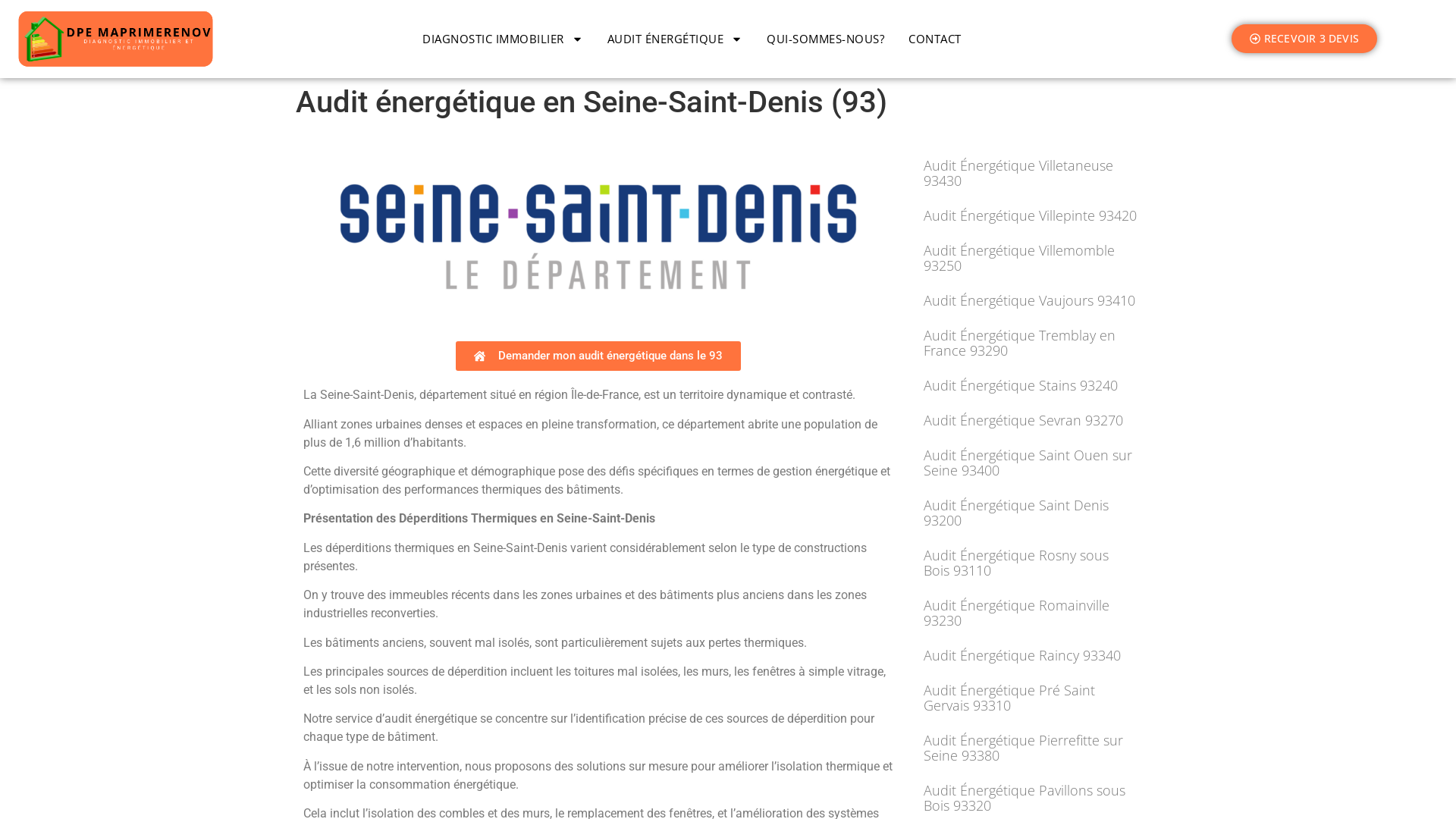 Capture d'écran de Audit énergétique en Seine-Saint-Denis (93)