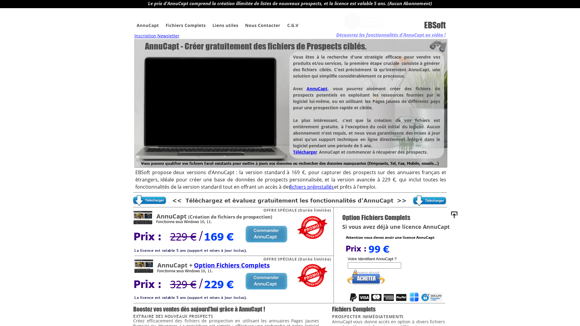 Capture d'écran de Constituer rapidement vos fichiers de nouveaux clients avec le logiciel AnnuCapt