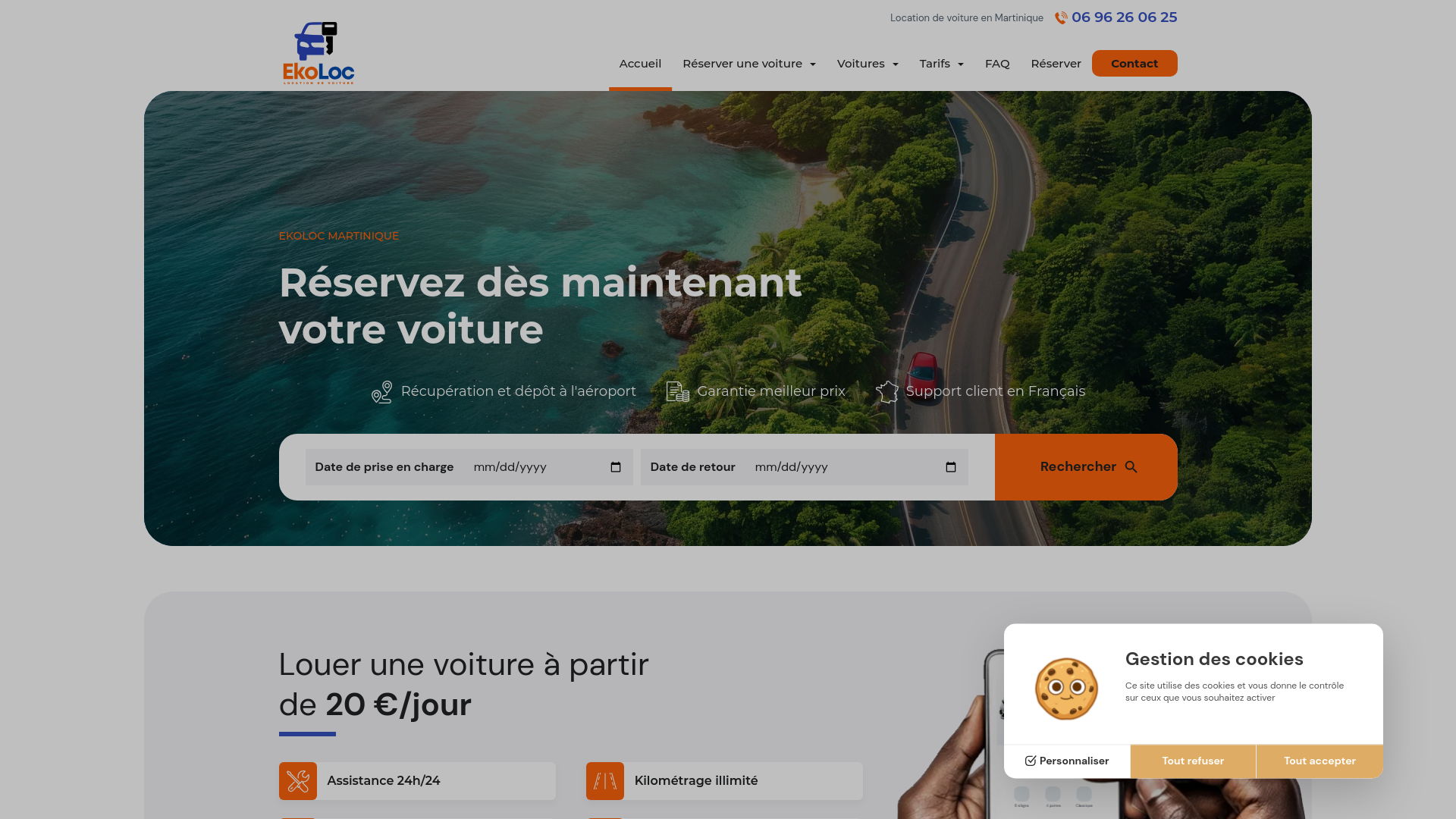 Capture d'écran de EKOLOC Location de voiture en Martinique