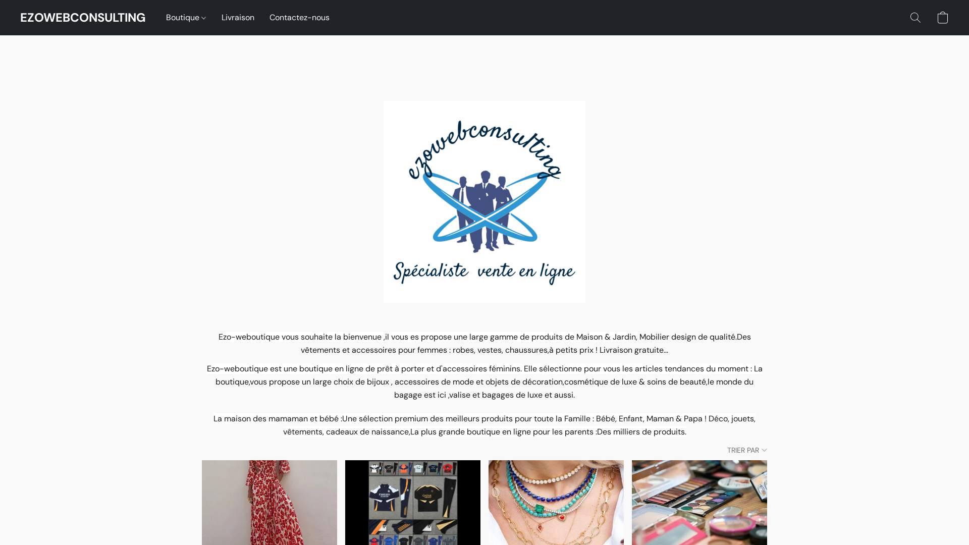 Capture d'écran de Notre sélection de vêtements
accessoires et articles Maison & Jardin
À la une — Nouveautés & tendances
Nouveaux arrivages