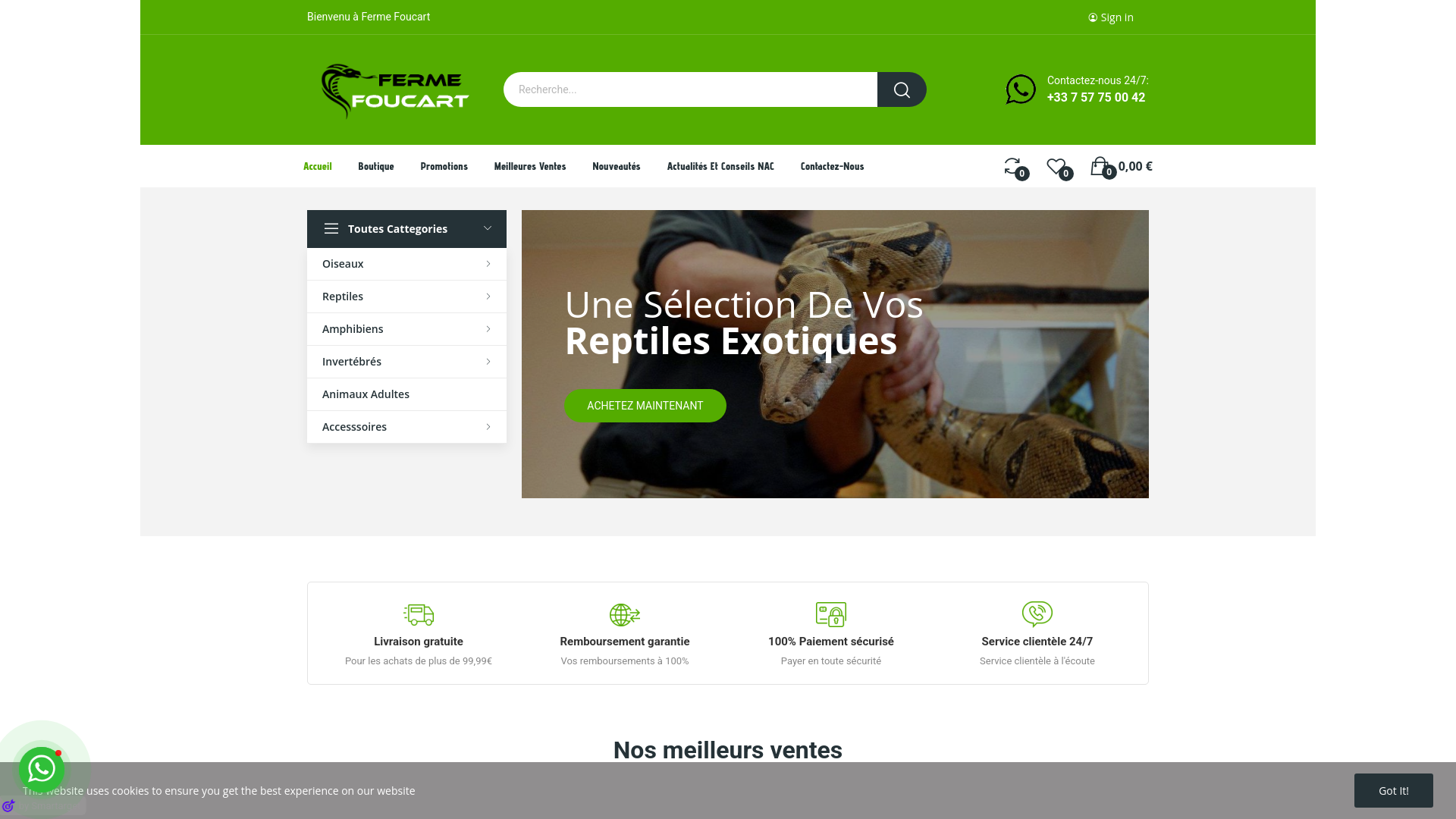 Capture d'écran de Ferme Exotique ★ Animaux CB-CITES Livrés Europe | Élevage Éthique