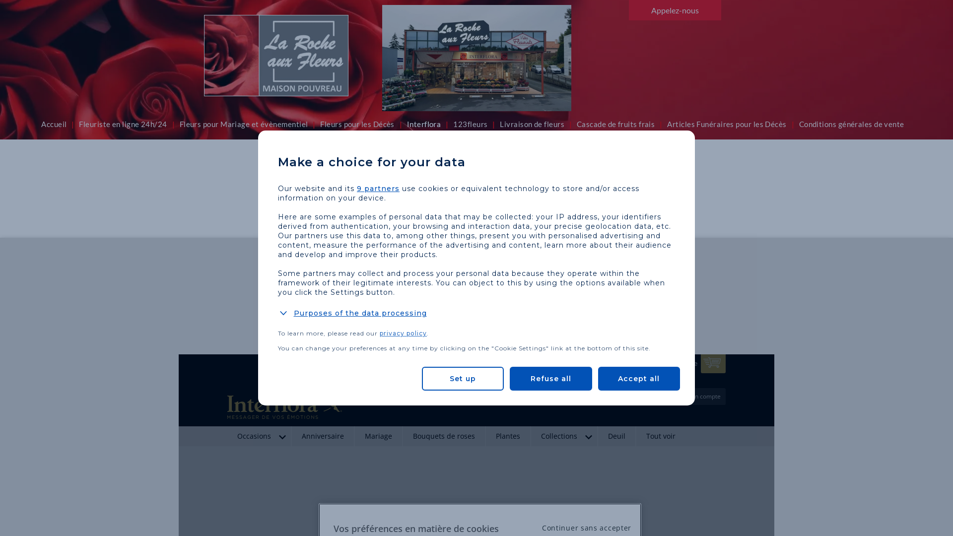 Capture d'écran de La livraison fleurs express est possible, avec un envoi des fleurs le jour même (pour toute commande passée avant 17h du lundi au samedi et avant 11h le dimanche) remis en moins de 4 heures