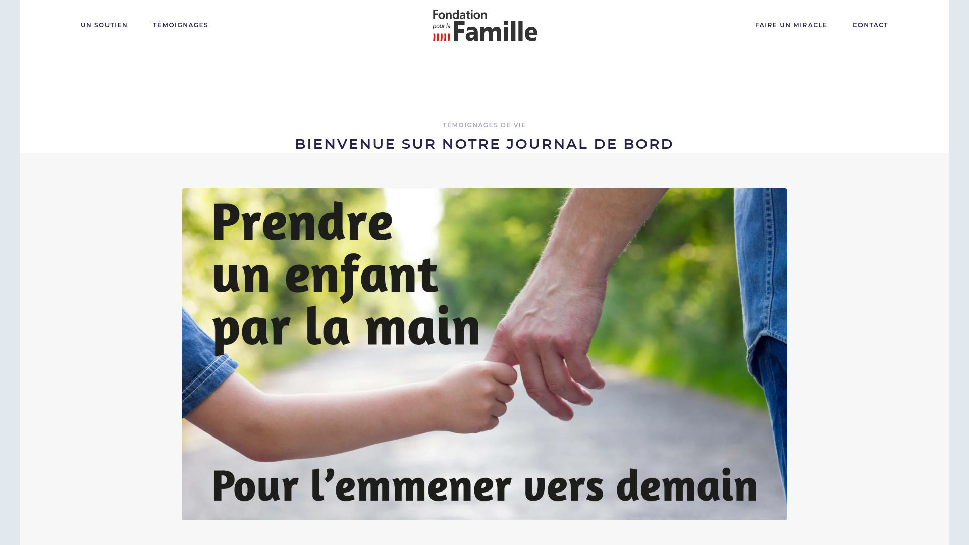 Capture d'écran de La Fondation pour la Famille a pour but de soutenir et conseiller les familles dans le domaine de la maternité, du handicap, de l’éducation et de la formation.