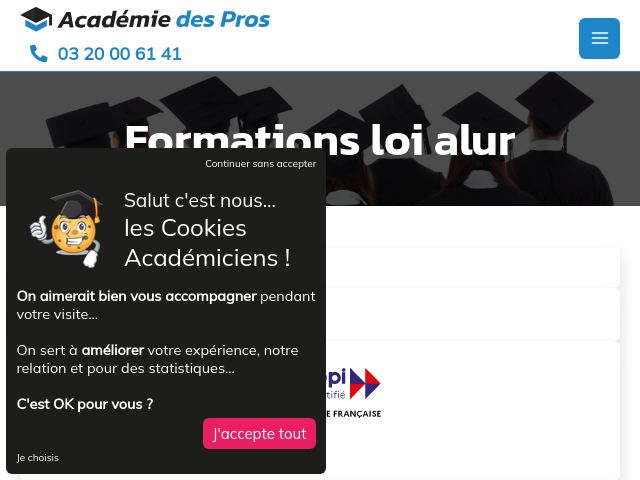 Capture d'écran de Formations Loi Alur