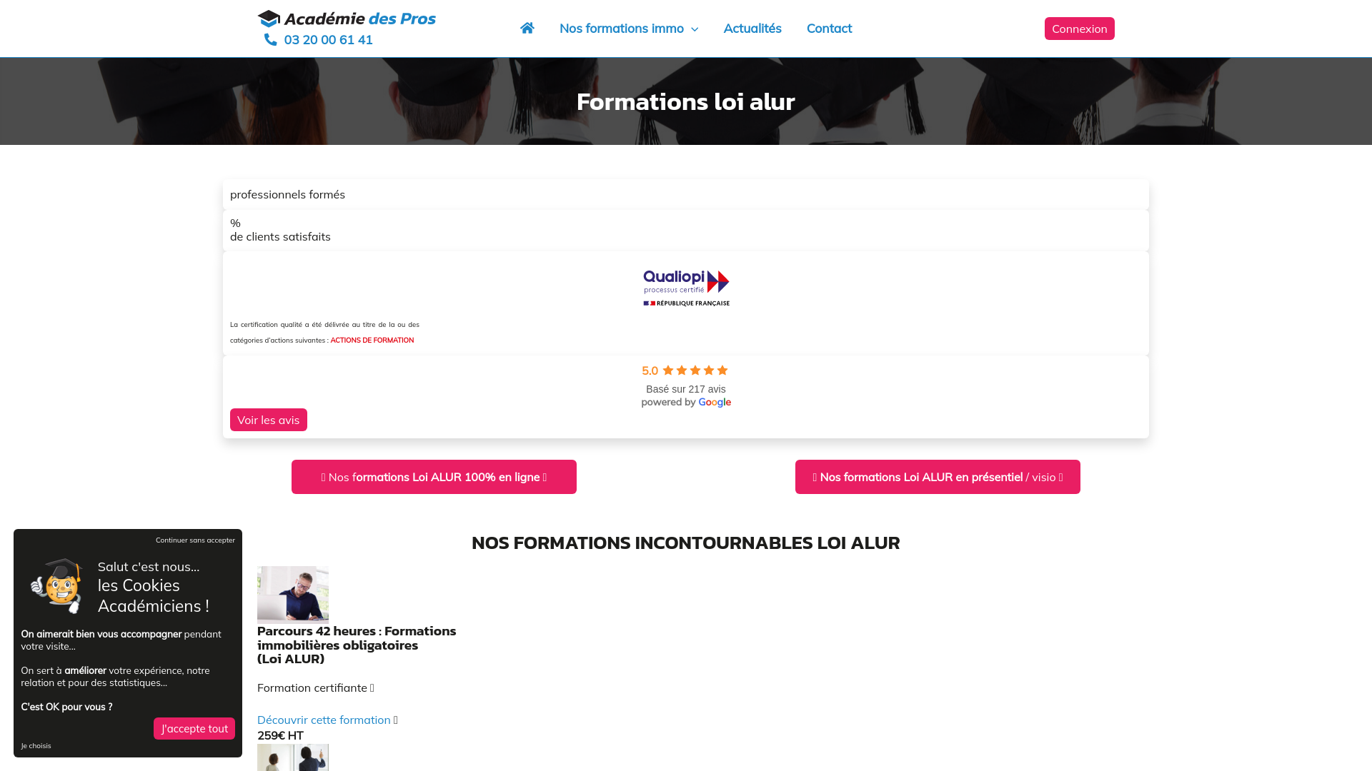 Capture d'écran de Formations Loi Alur
