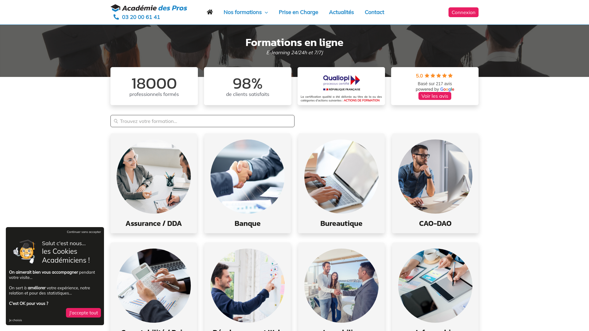 Capture d'écran de Formations en ligne