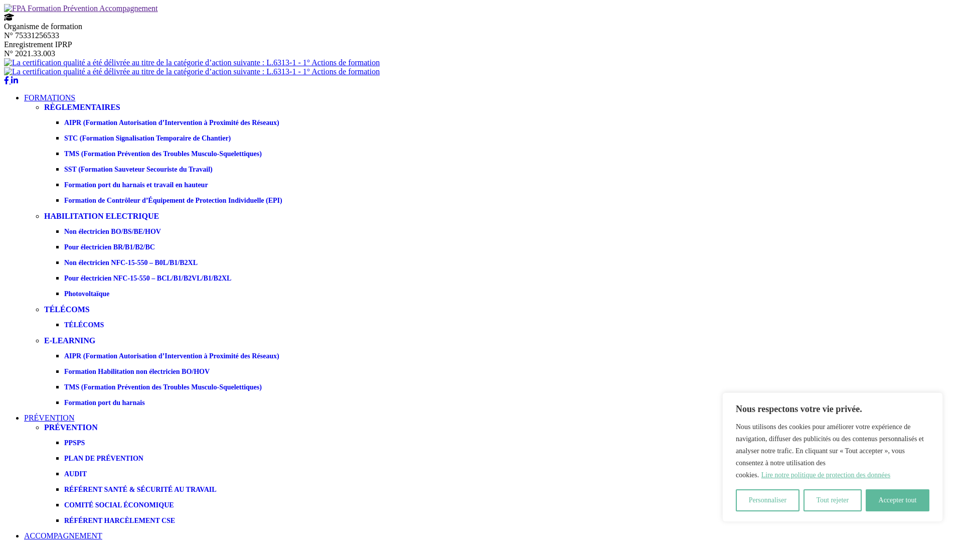 Capture d'écran de Organisme de formation