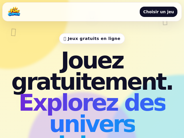 Fun Games &ndash; Jeux gratuits en ligne, arcade & strat&eacute;gie