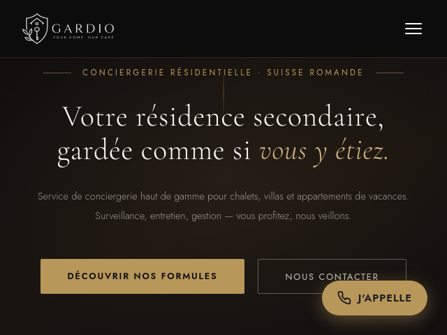 GARDIO &mdash; Conciergerie & Gardiennage R&eacute;sidence Secondaire Suisse