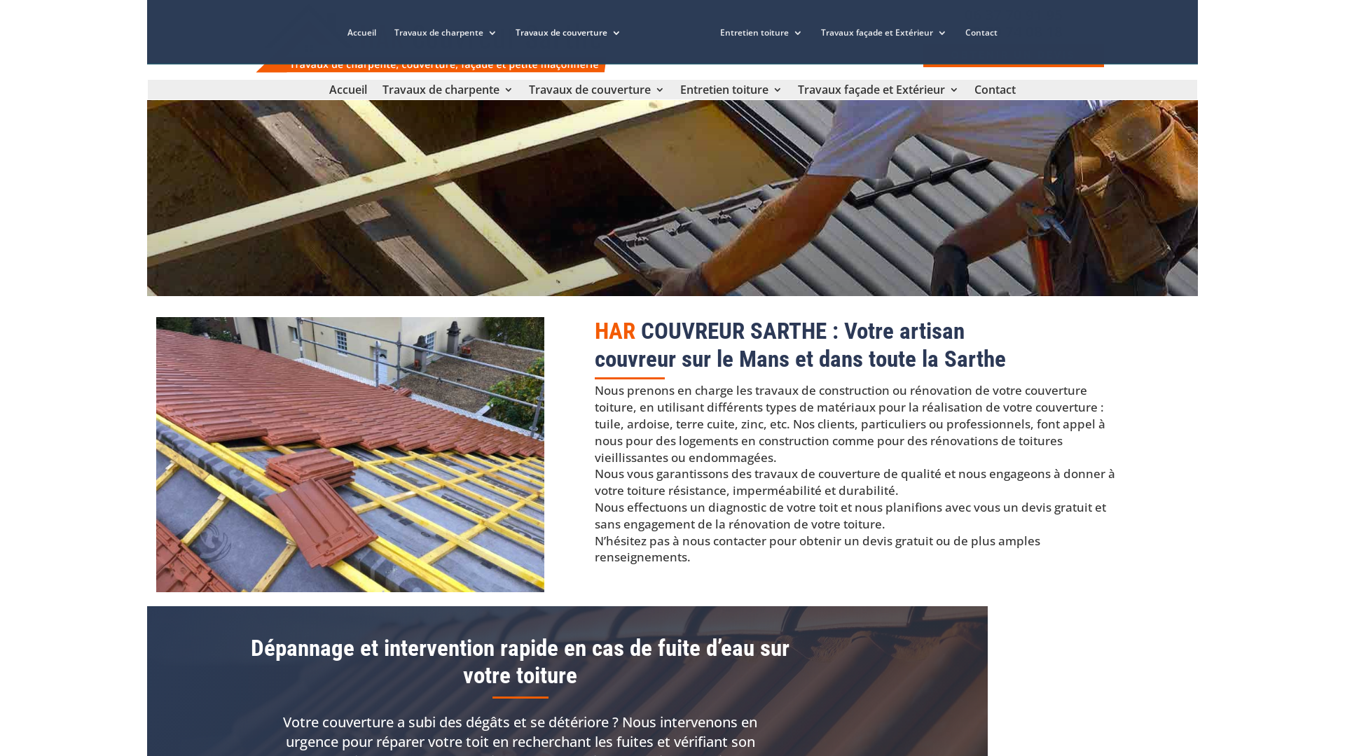 Capture d'écran de HAR COUVREUR SARTHE