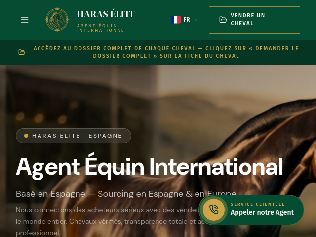 HARAS ELITE &mdash; Agent &Eacute;questre | Chevaux de Sport Premium