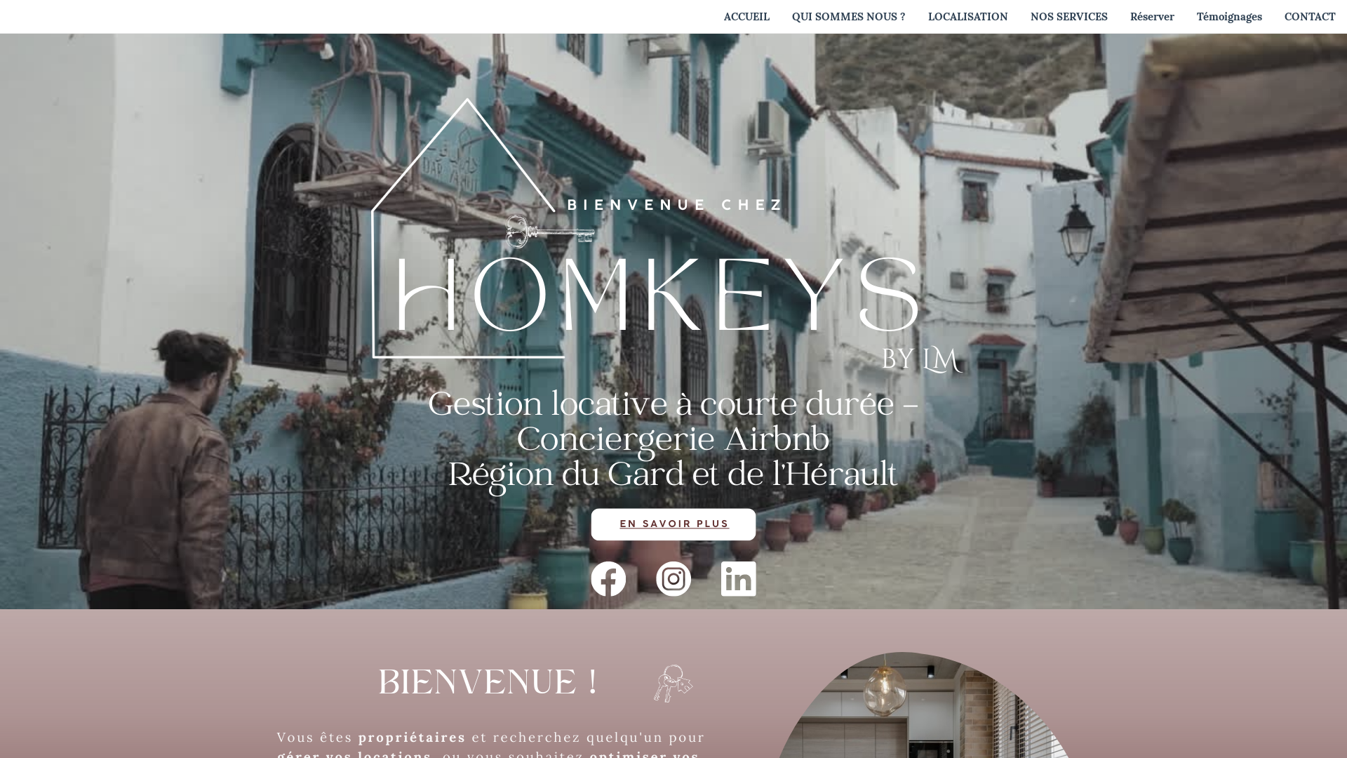 Capture d'écran de Homkeys by LM, conciergerie Airbnb dans le Gard et l'Hérault