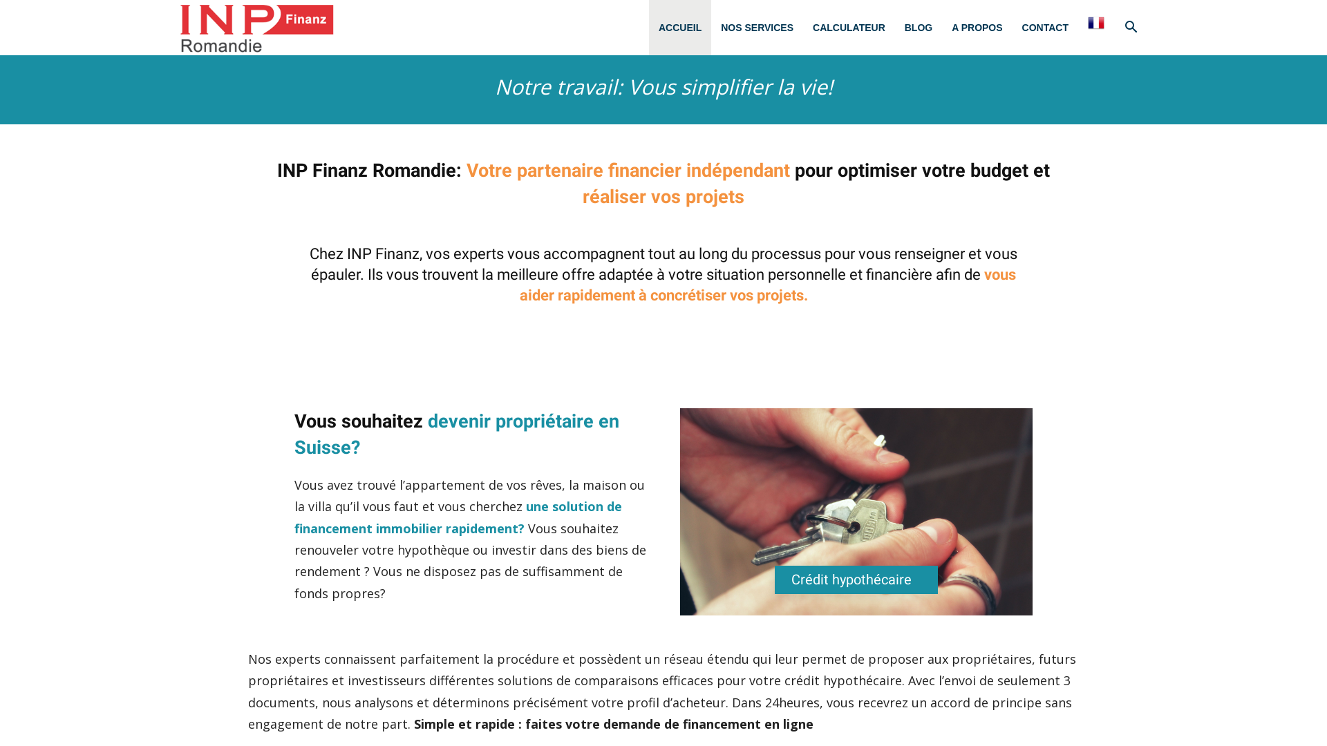 Capture d'écran de Prêt hypothécaire en Suisse