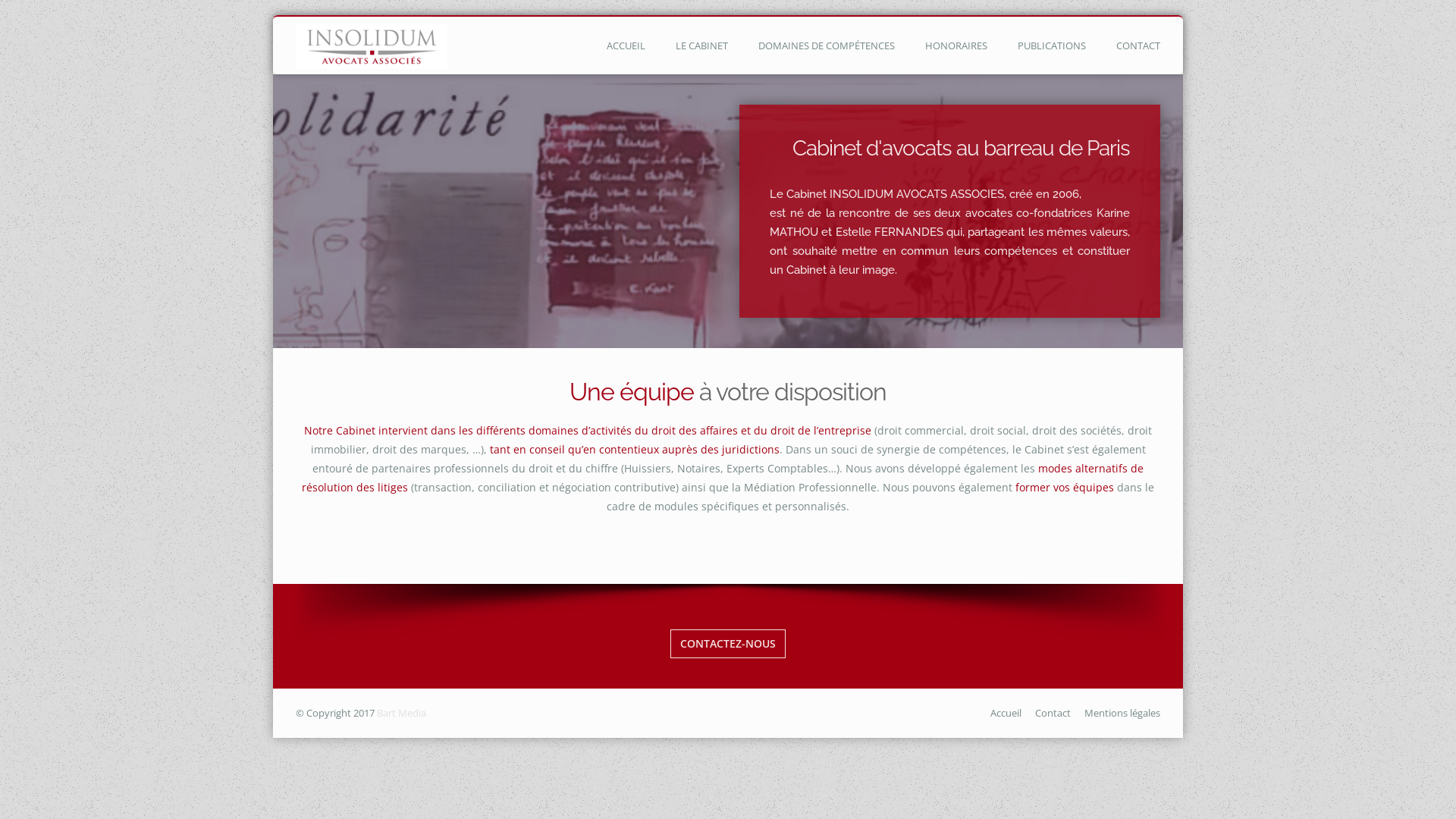 Capture d'écran de INSOLIDUM Avocats au barreau de Paris