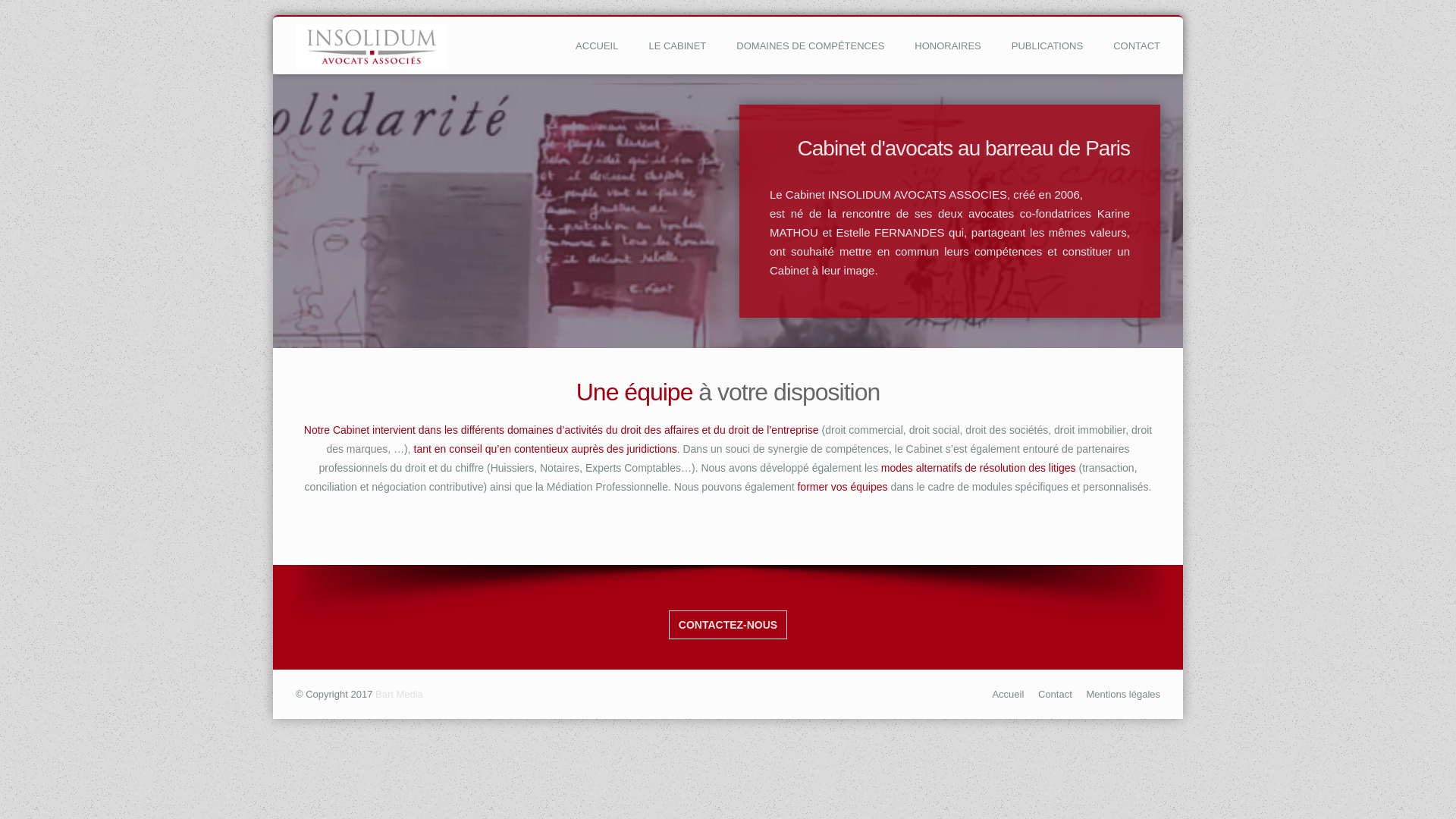 Capture d'écran de INSOLIDUM Avocats au barreau de Paris