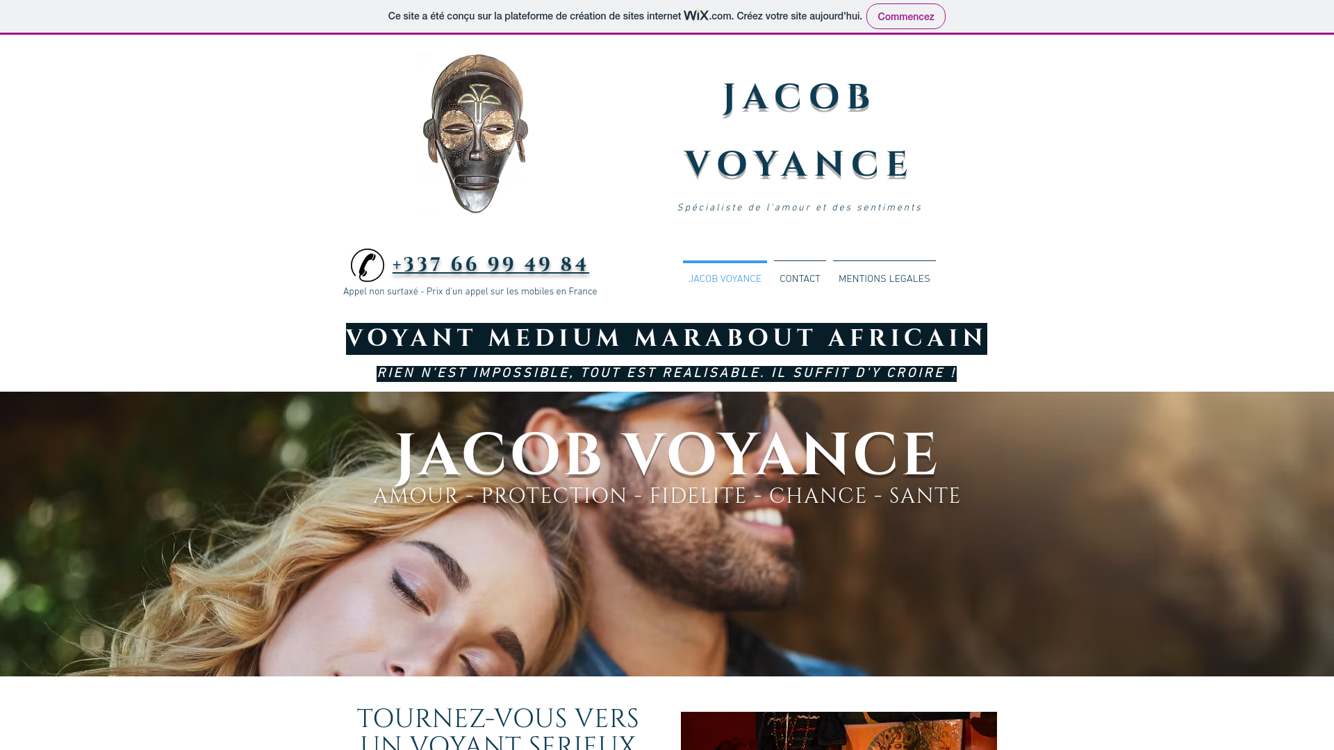 Capture d'écran de Jacob Voyant médium et Grand Marabout spécialiste du retour de l'être aimé en France et à Toulouse