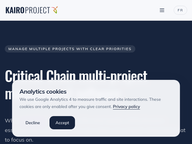 G&Eacute;REZ VOS PROJETS AVEC UNE VUE CLAIRE DES PRIORIT&Eacute;S