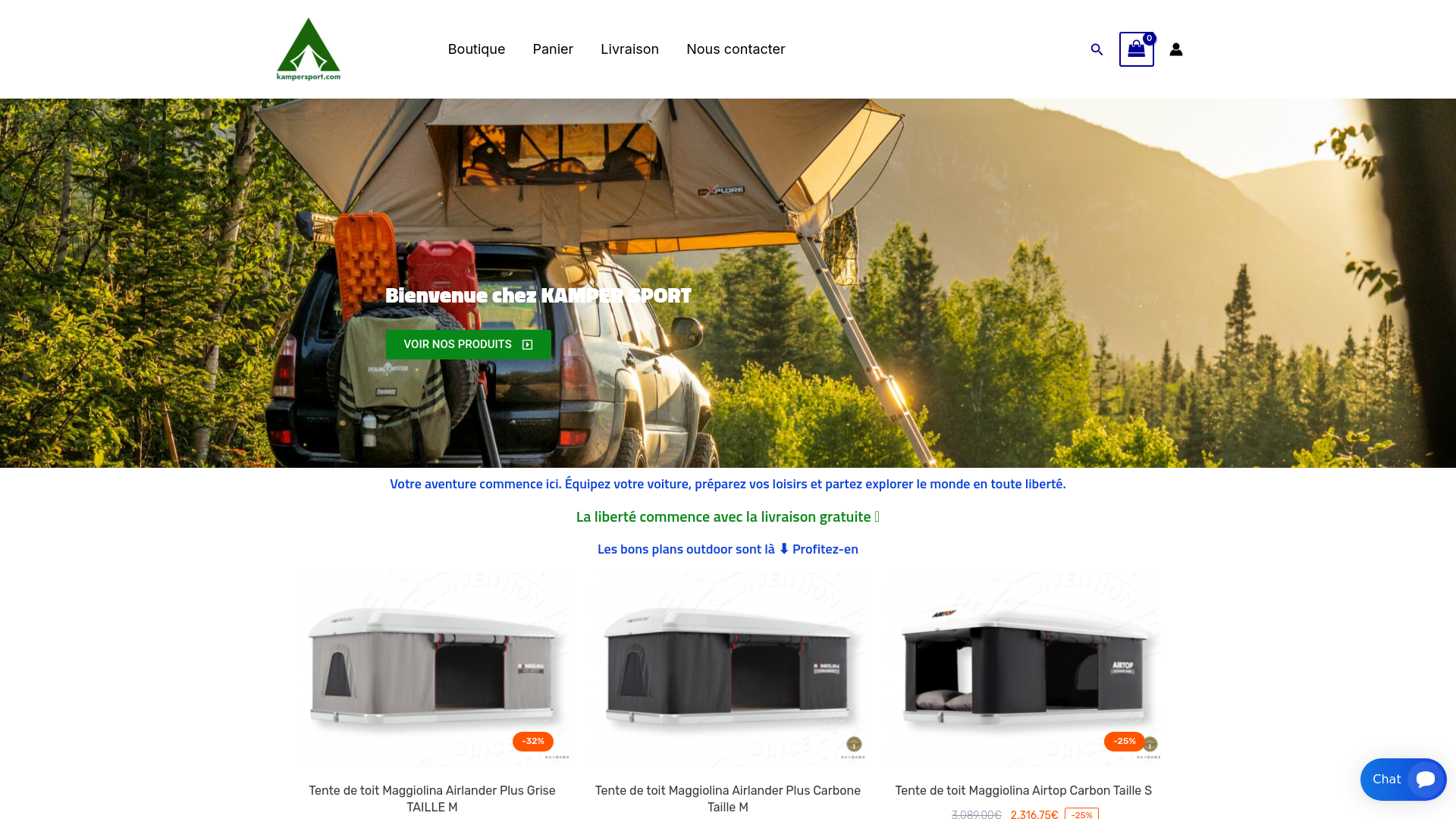 Capture d'écran de Boutique de vente en ligne de tente de toit de voitures, d'articles de sport et hobbies