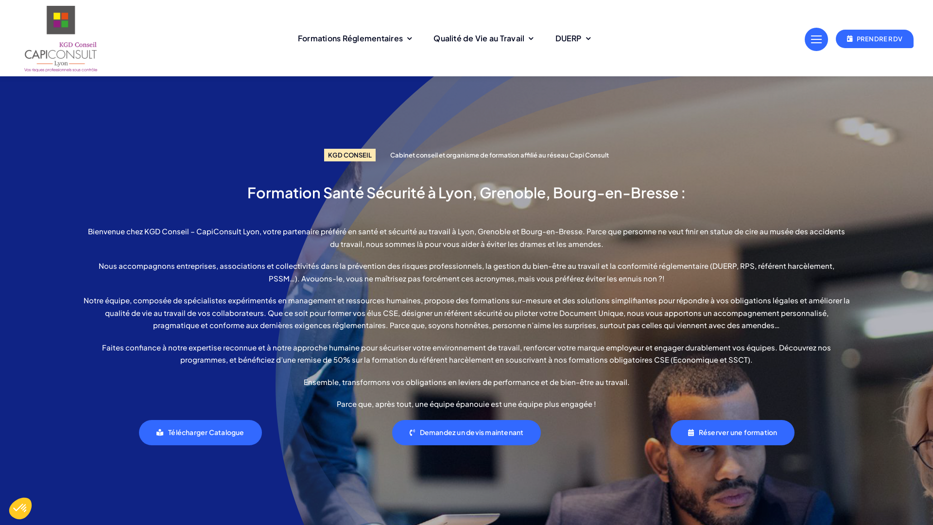 Capture d'écran de Formation CSE à Lyon et en Région Rhône-Alpes (Isère et Ain).