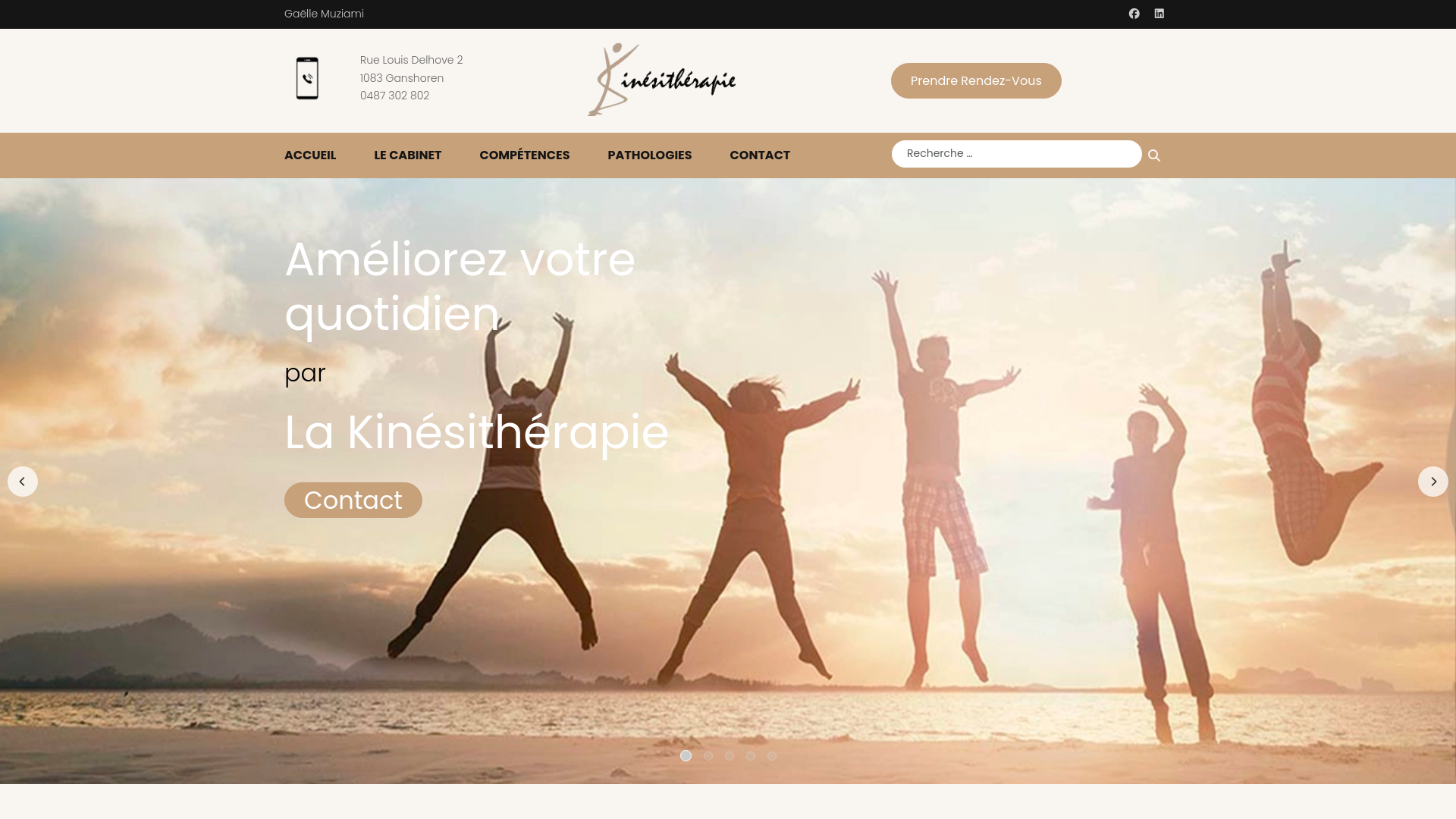 Capture d'écran de Cabinet de Kinésithérapie de Gaelle Muziami à Ganshoren - Rééducation, Prévention et Bien-être