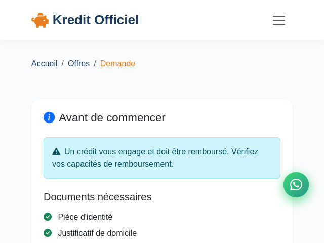 Votre pr&ecirc;t personnel en 24h