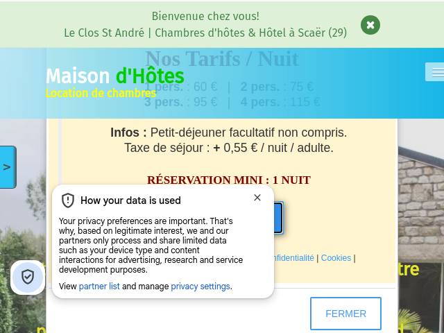 H&eacute;bergement & Chambre d'h&ocirc;tes Le Clos St Andr&eacute; | Finist&egrave;re