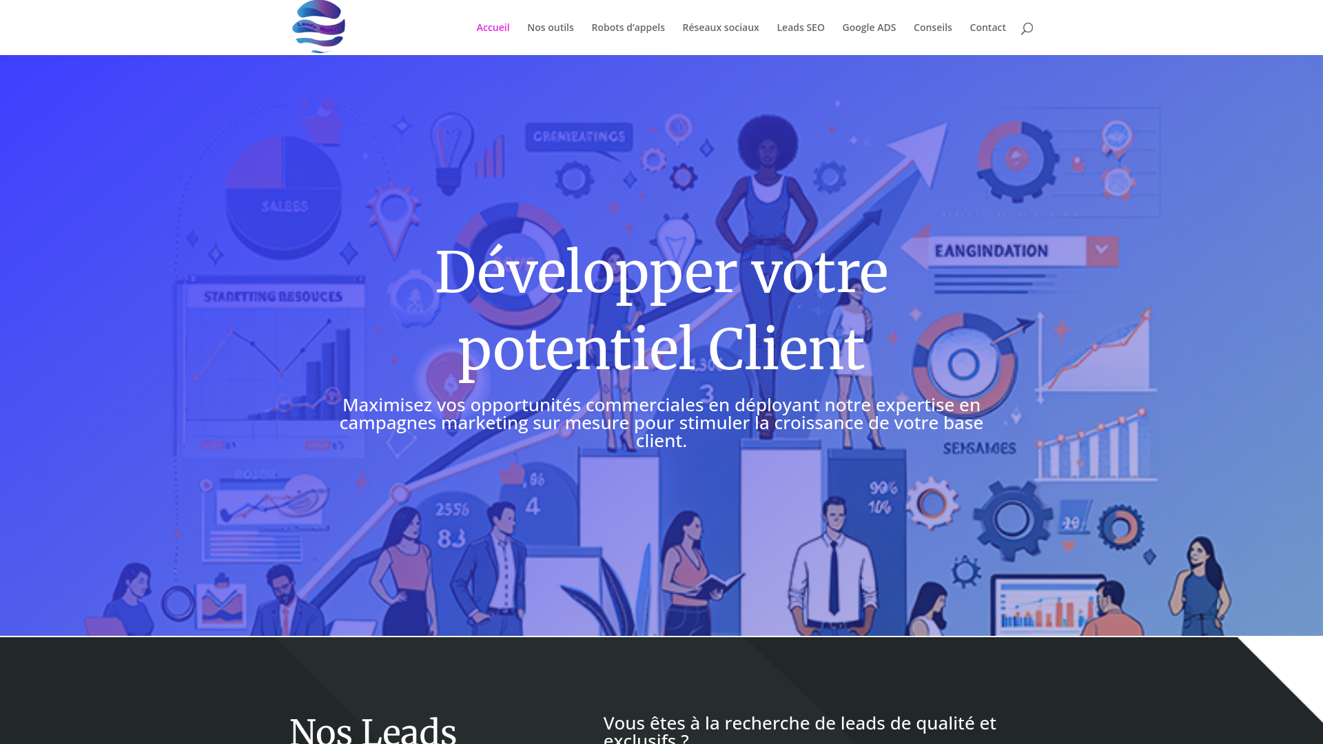 Capture d'écran de Géneration et vente de leads frais et exclusifs