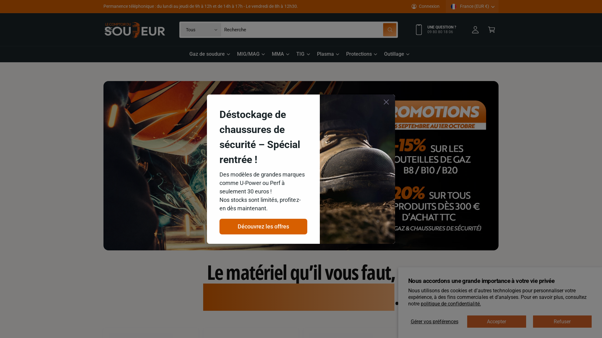 Capture d'écran de SPÉCIALISTE DE L'ÉQUIPEMENT POUR LES SOUDEURS