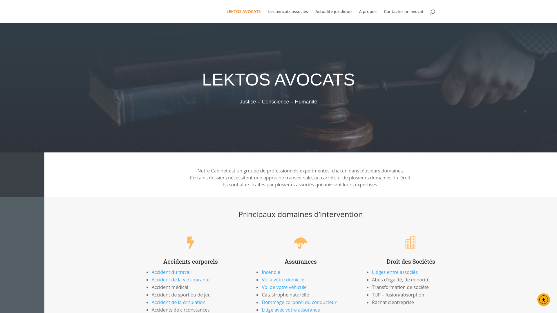 Capture d'écran de LEKTOS est un groupement d’AVOCATS, associés dans une AARPI (Association Professionnelle d’Avocats), inter-barreaux, qui traite les dossiers complexes dans toute la France.