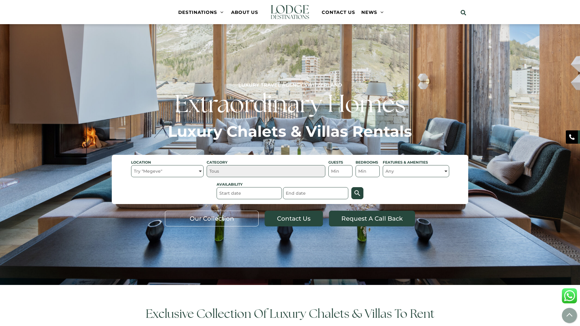 Capture d'écran de Luxury chalets and villas rentals in Europe