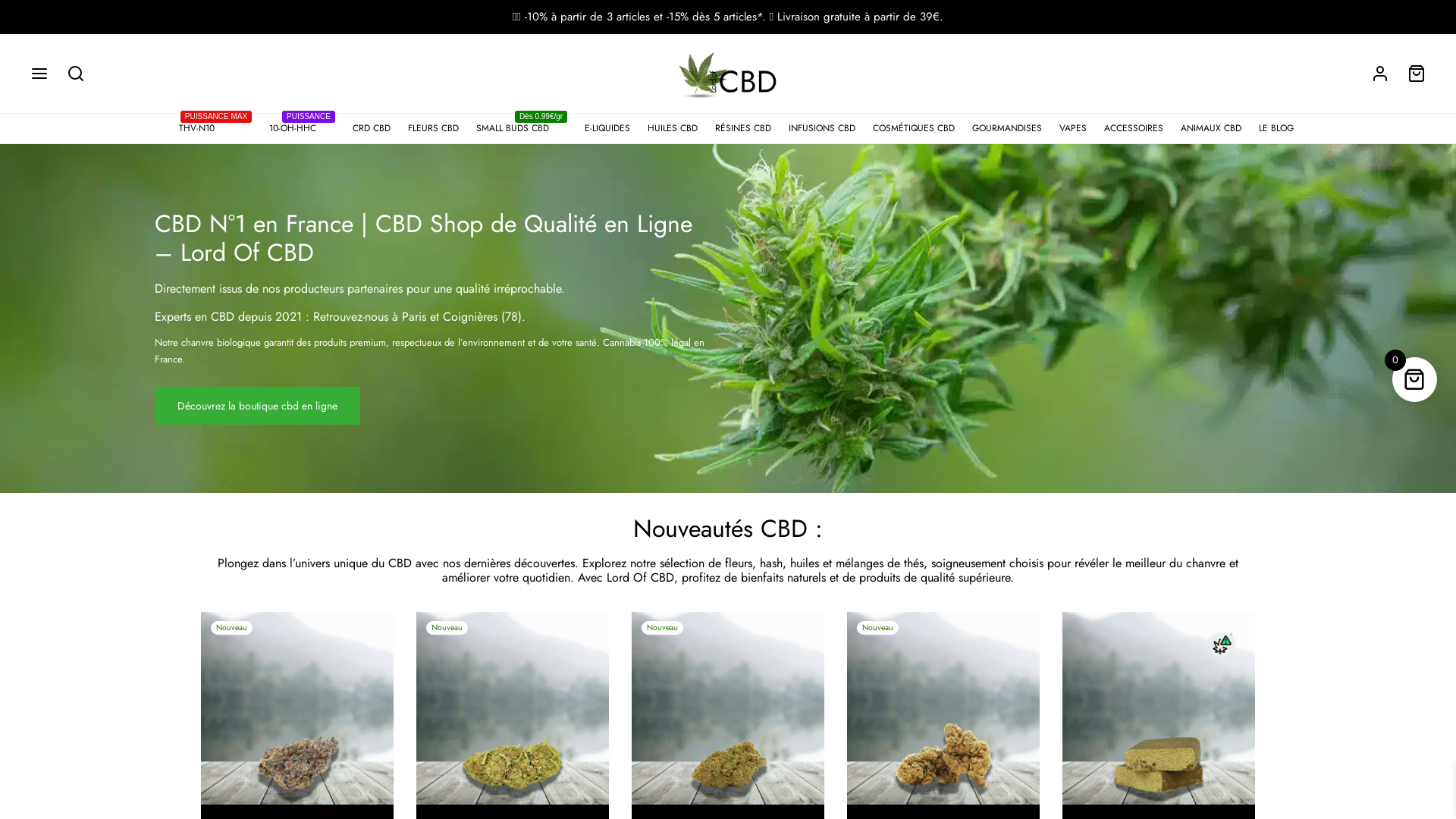 Capture d'écran de CBD (cannabidiol) Shop France : Achat En Ligne