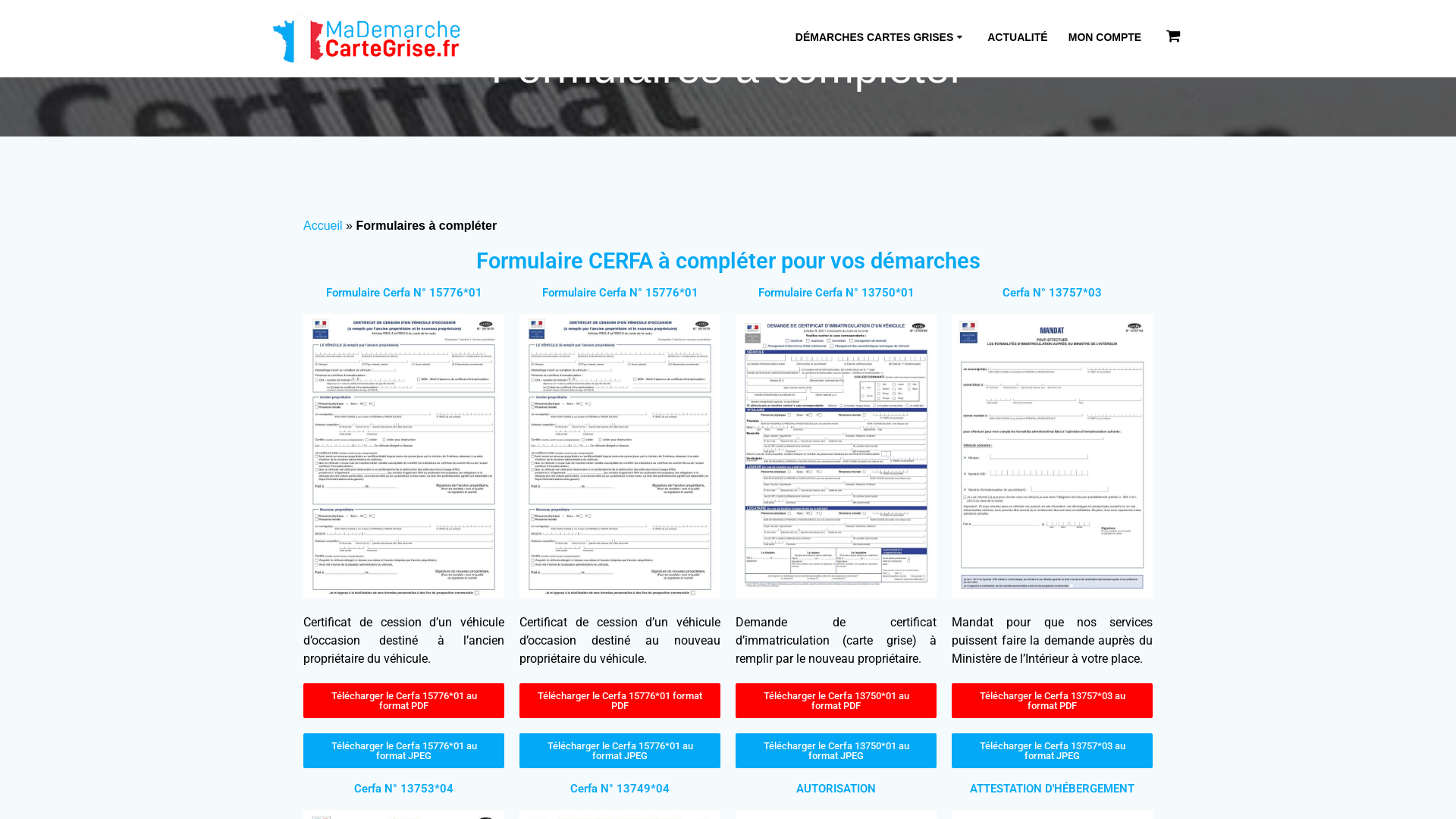 Formulaire CERFA 15776*01 - 13757*03 - 13753*04 - 13749*4