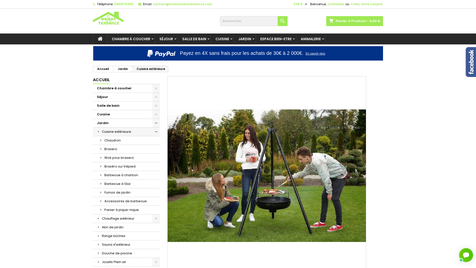 Capture d'écran de MAISON de la TENDANCE est spécialisée dans le outdoor et le indoor, l'aménagement intérieur et extérieur de la maison.
Nous vous proposons une large gamme pour cuisine extérieure