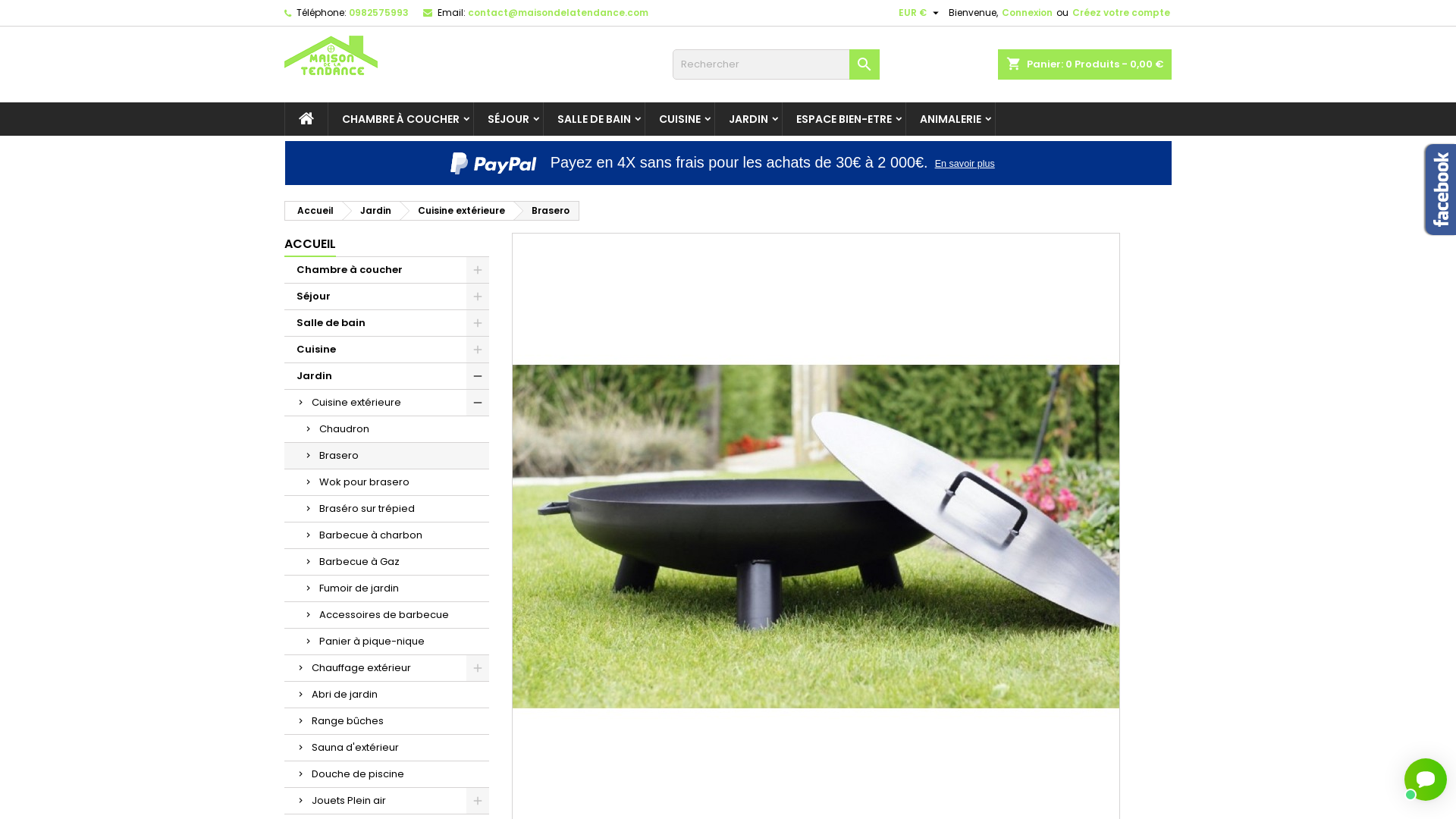 Capture d'écran de MAISON de la TENDANCE est spécialisée dans le outdoor et le indoor, l'aménagement intérieur et extérieur de la maison.
Nous vous proposons une large gamme de braséros, chauffage extérieur