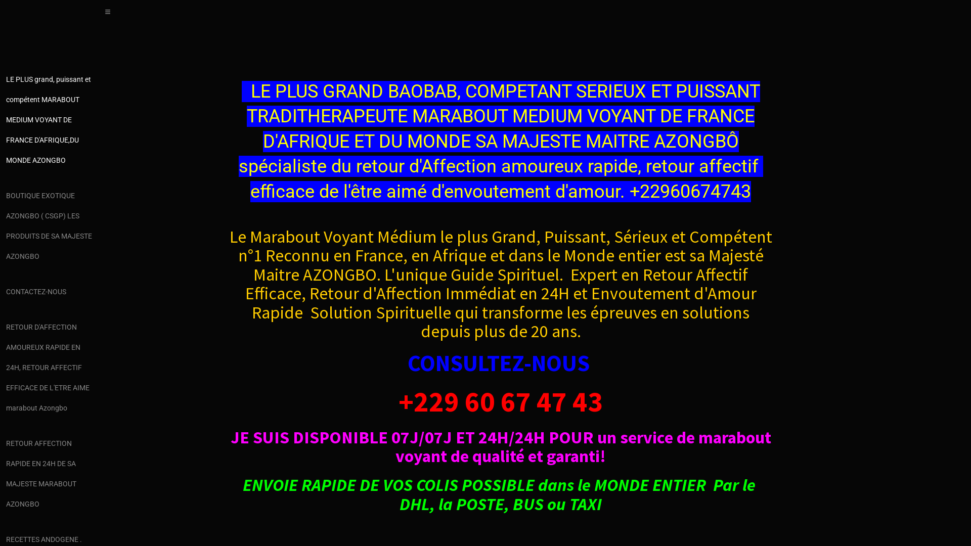 Capture d'écran de LE PLUS grand, puissant et compétent MARABOUT MEDIUM VOYANT DE FRANCE D'AFRIQUE, DU MONDE AZONGBO