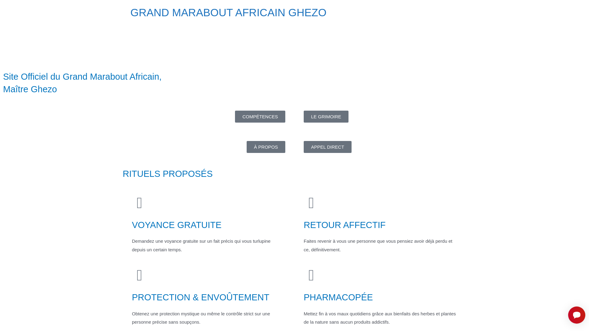 Capture d'écran de Marabout Ghezo – Retour d’Affection Rapide & Voyance Puissante