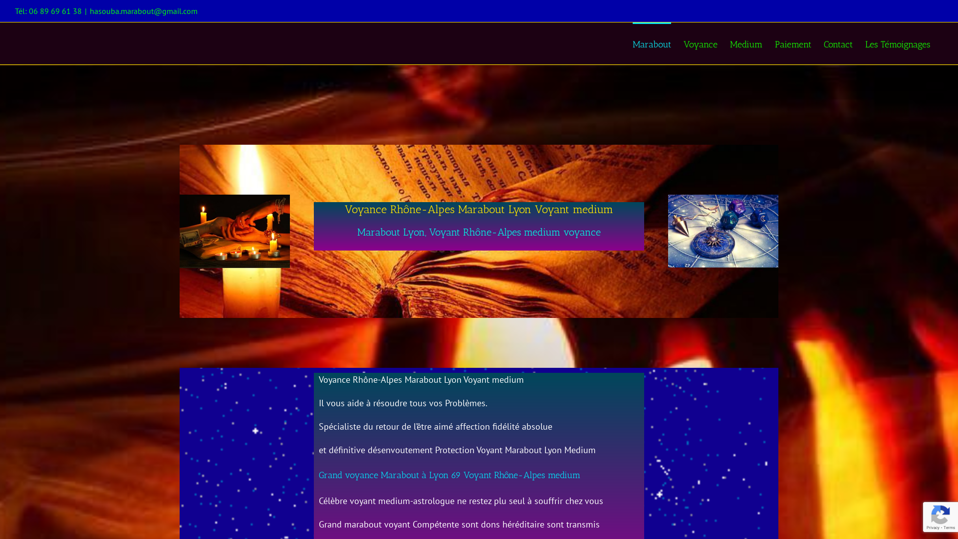 Capture d'écran de Marabout, voyance Lyon , voyant, médium  à  Rhône-Alpes  Lyon (69) Medium,  voyant  Astrologie Africain