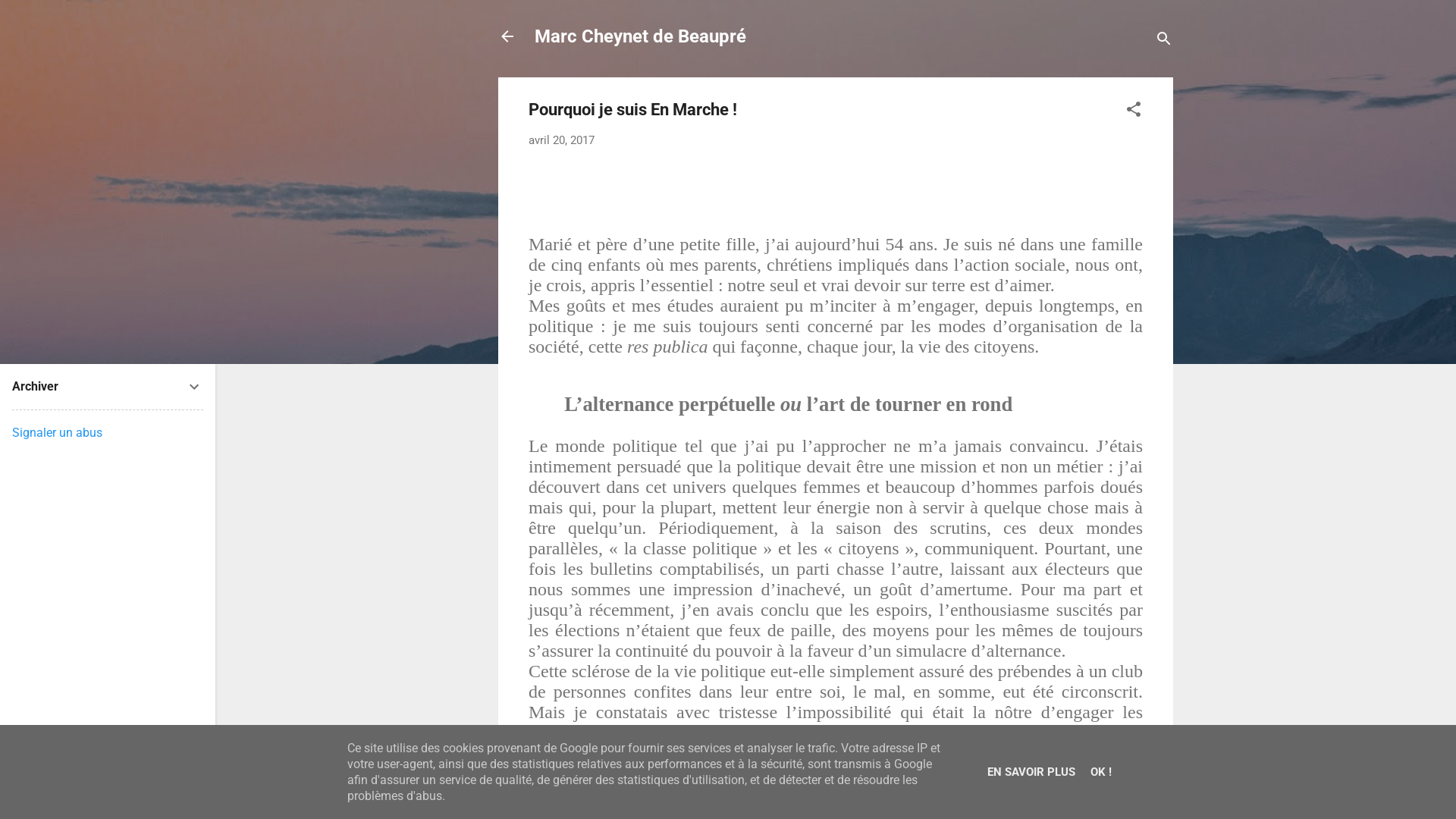 Capture d'écran de Pourquoi je suis En Marche !