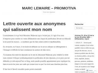 Marc Lemaire Promotiva
Droit de réponse