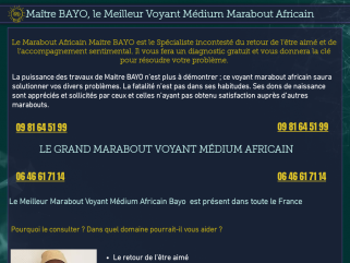 Le Meilleur Marabout Voyant Médium Africain Bayo  est présent dans toute le France 06 46 61 71 14