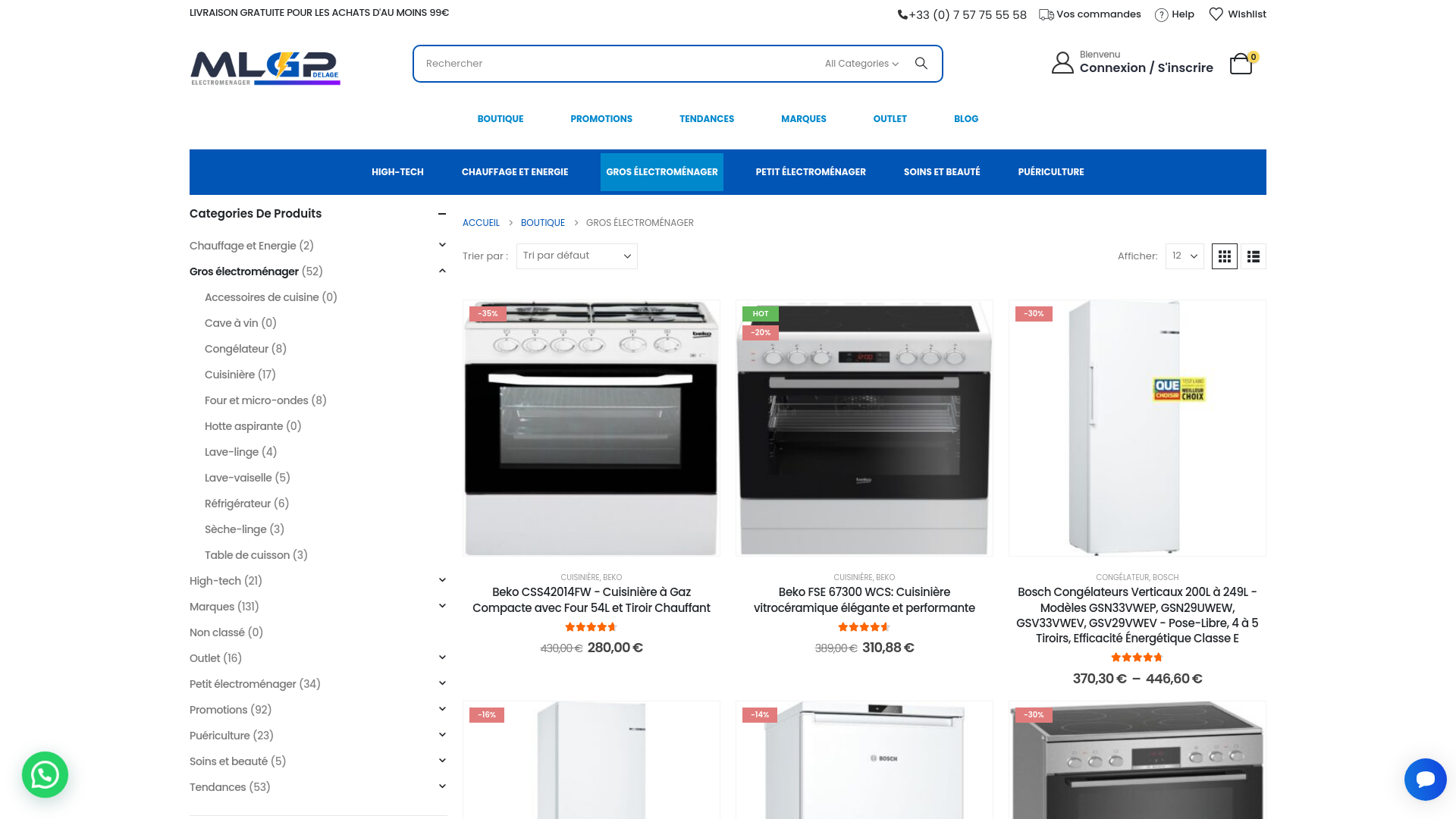 Appareils électroménagers - Cuisinière - Lave-linge